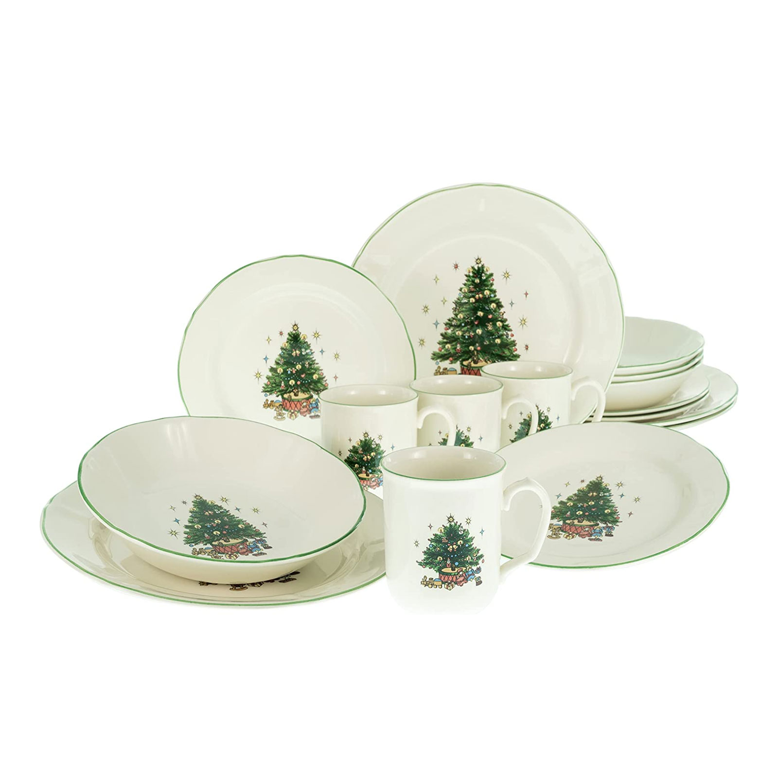 CreaTable, 14959, Serie Tannenbaum, Geschirrset, Kombiservice 16 teilig