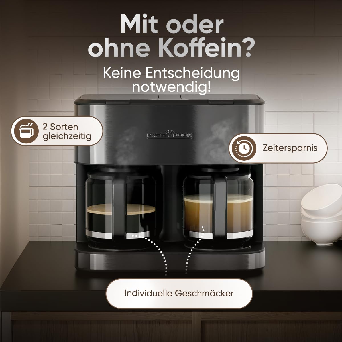 ProfiCook® Doppel Kaffeemaschine | 3,6L | bis zu 32 Tassen