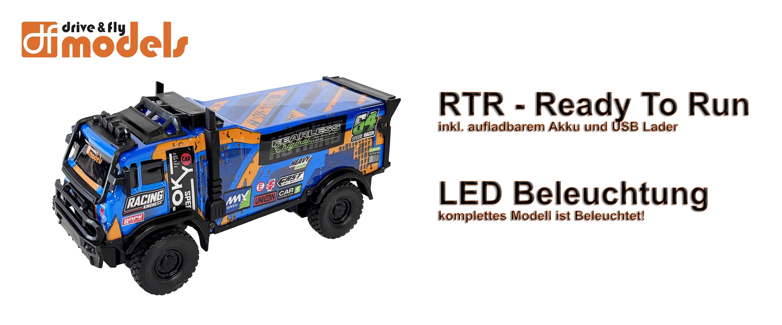 dfmodels Mountain Truck Rally Van 1:18 Ferngesteuertes Auto