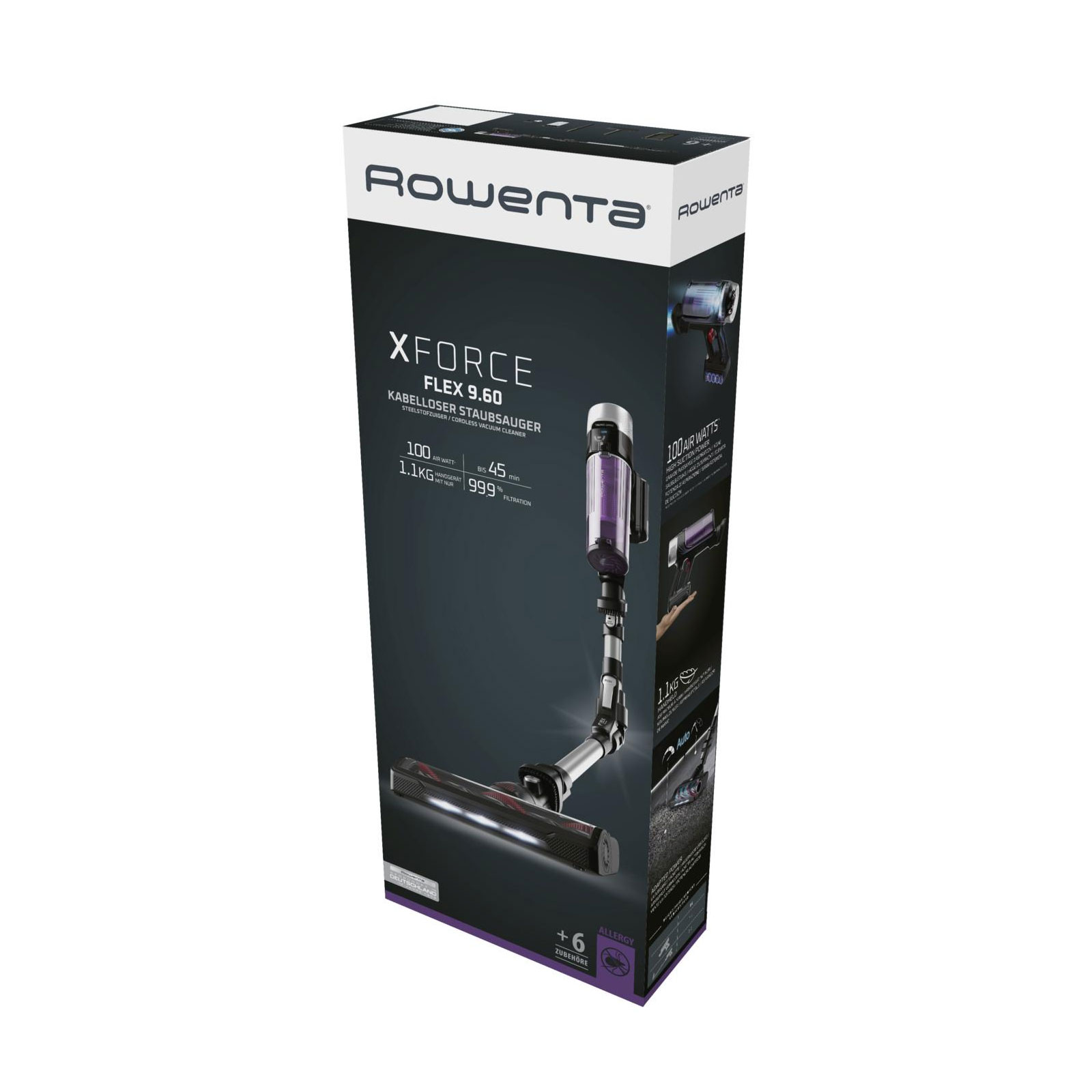 ROWENTA Akku-Handstaubsauger mit Stiel RH2037 X-Force Flex 9.60 Allergy