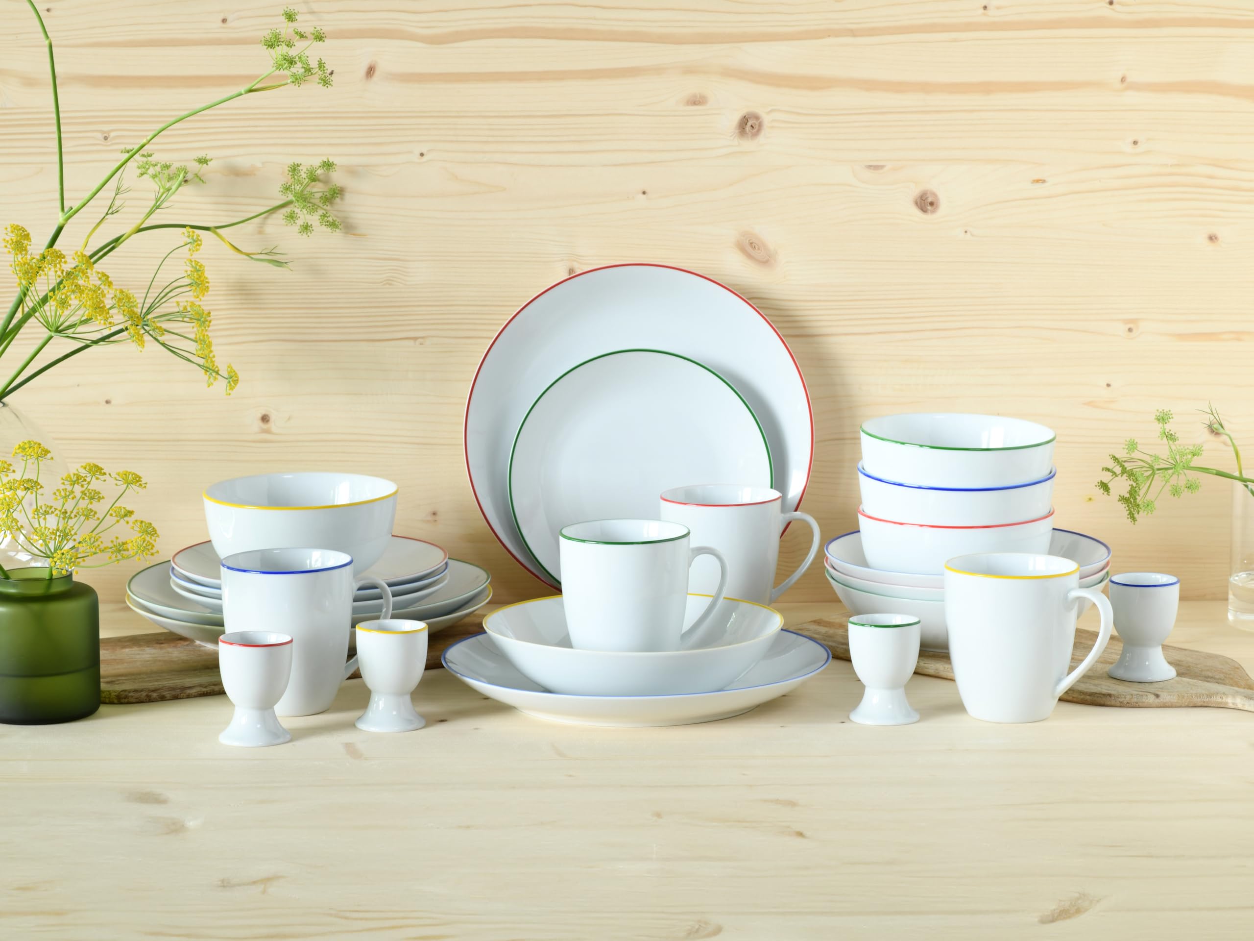 CreaTable Kombiservice 24056 Serie Luna Color Line 24-teiliges 4 Personen