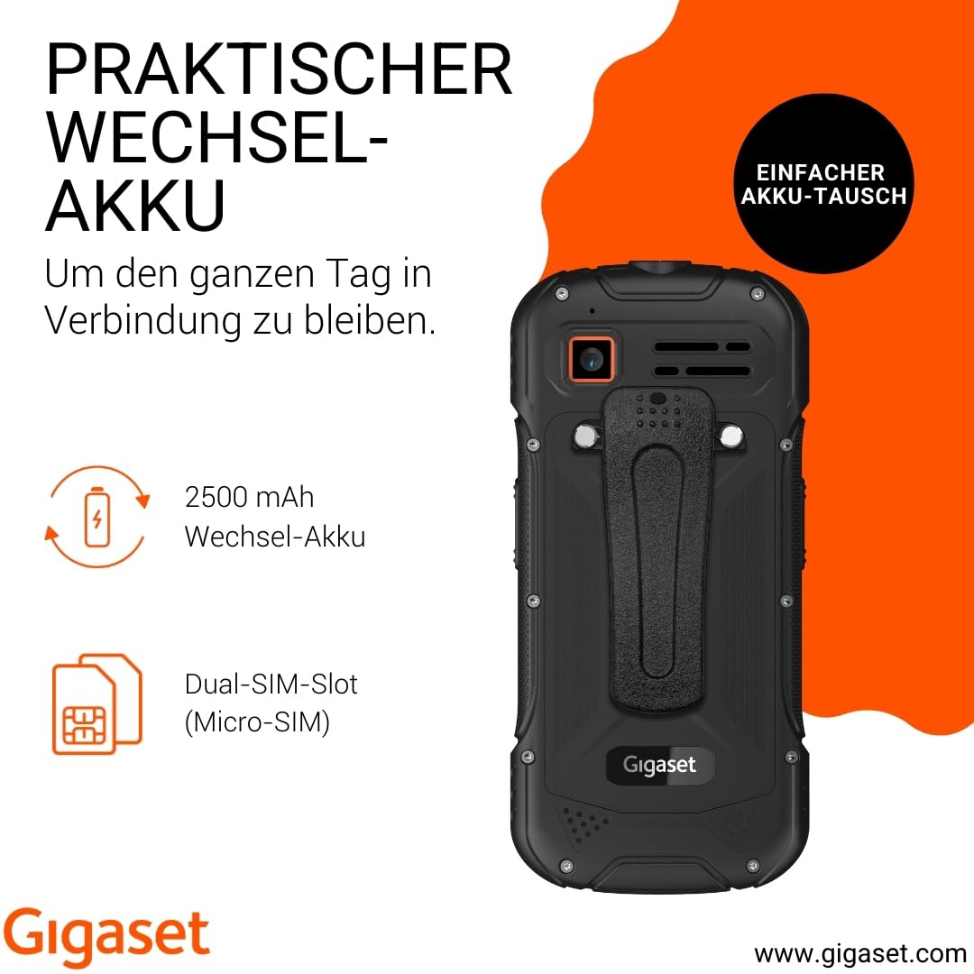 Gigaset GLX8 Plus - Robustes 4G-Outdoor-Tastenhandy