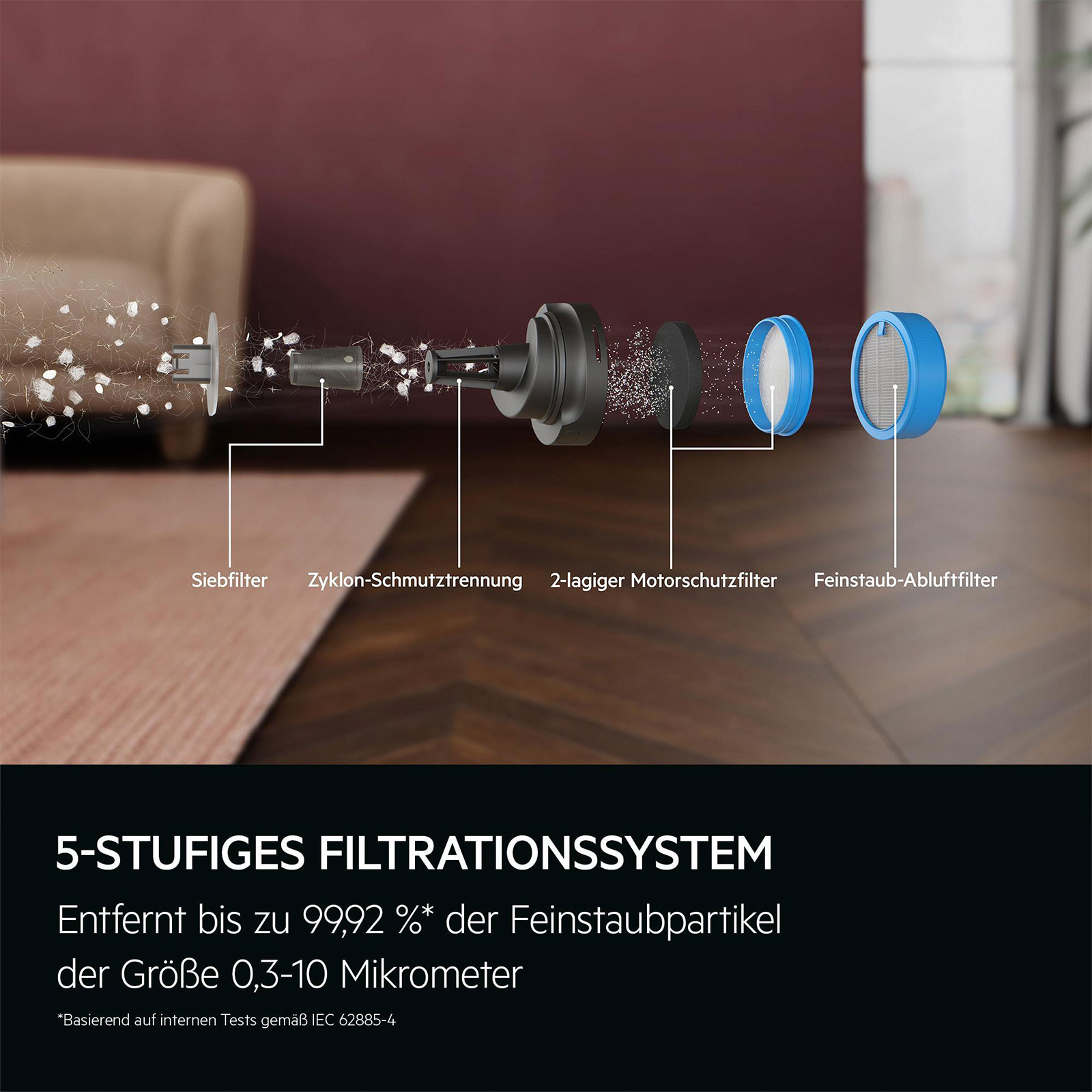 AEG AP61CB21RS Akku Staubsauger (21,6 V, kabellos, beutellos, mit Stiel, bis zu 50 min. Laufzeit)