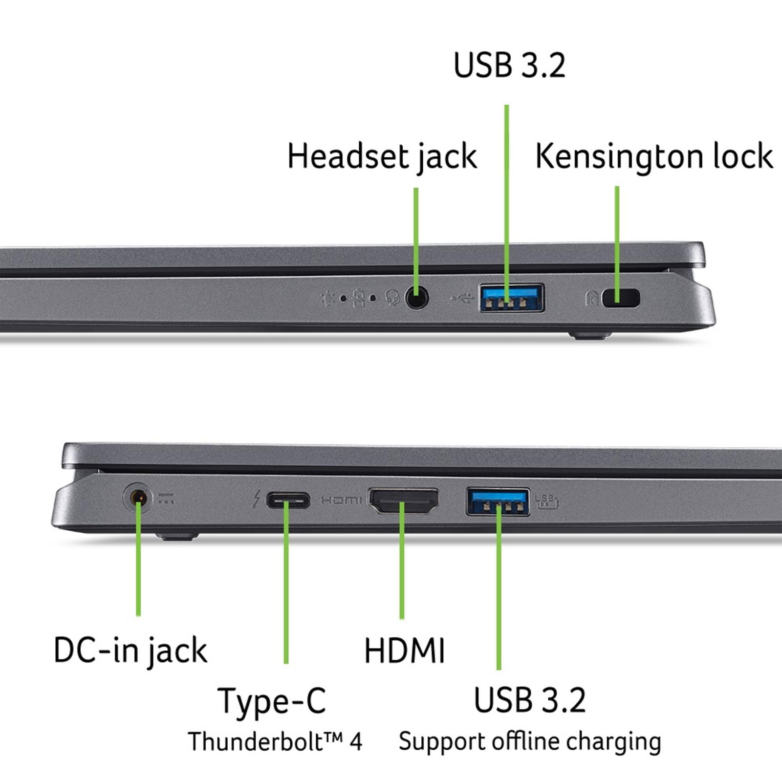 ACER Notebook Aspire 17 (A17-51M-717Y), Grau, 17,3 Zoll, Full HD, IPS, Intel Core 7 150U, 16 GB, 1 TB M.2 SSD