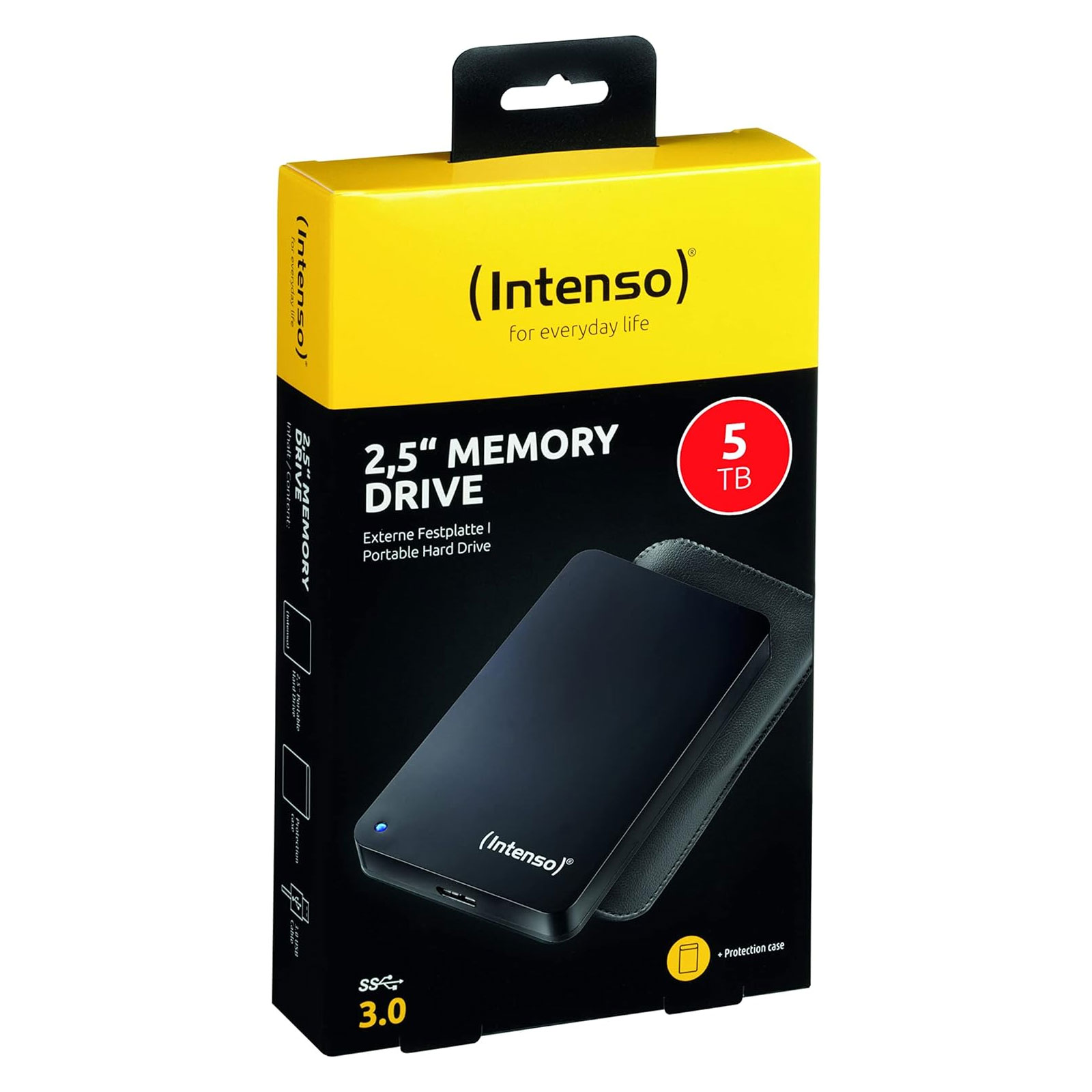 INTENSO 5TB Memory Drive 2.5" schwarz inkl. Tasche Externe HDD-Festplatte