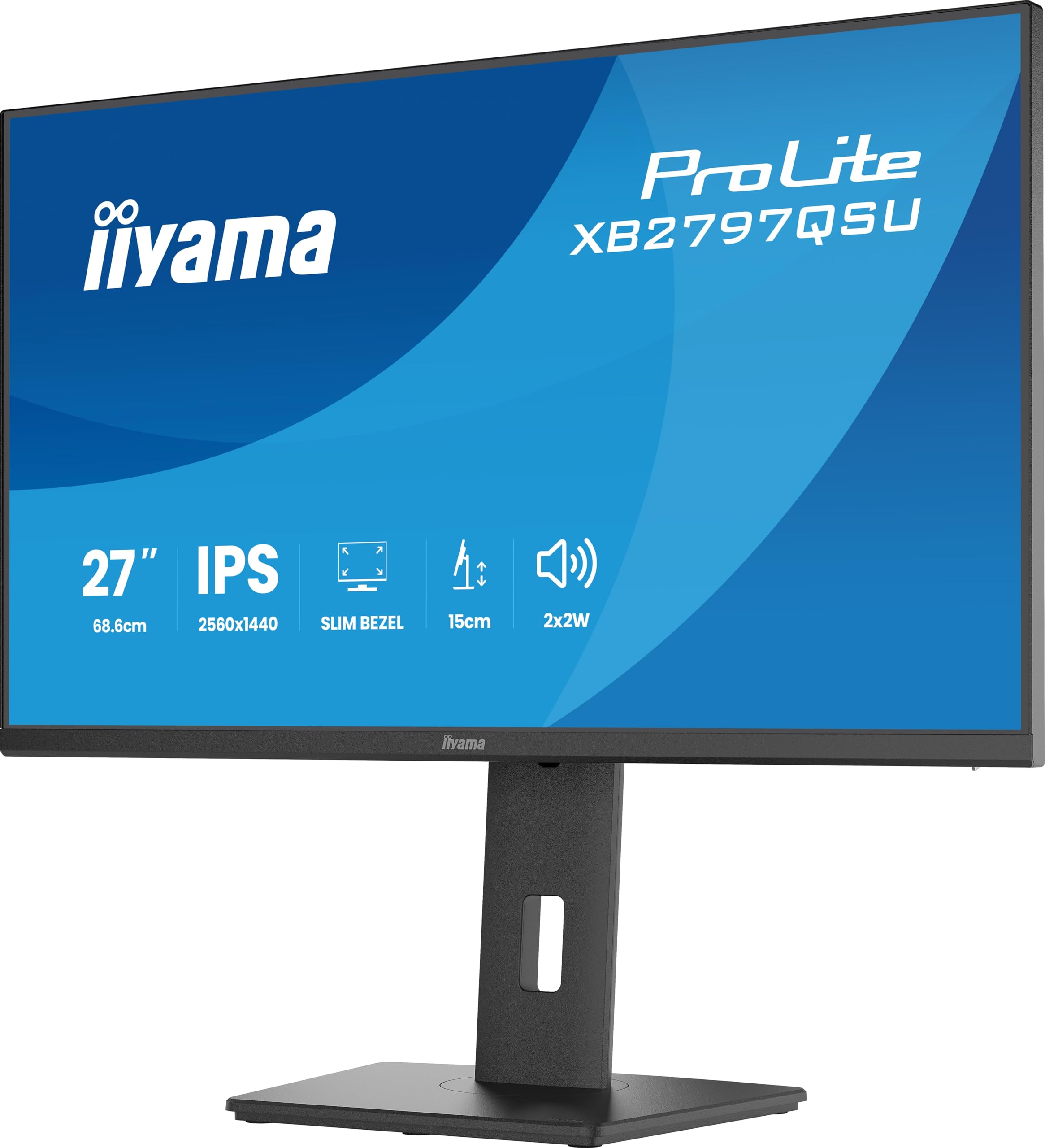 iiyama ProLite XB2797QSU-B1, Schwarz, 27 Zoll, QHD, IPS, 75 Hz, 1 ms HDMI