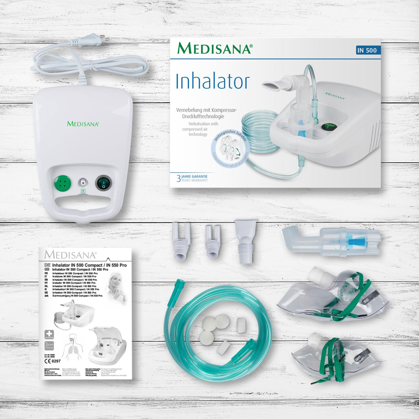 Medisana IN 540 Inhalator mit Mundstück, mit Nasenstück, mit Inhalationsmaske
