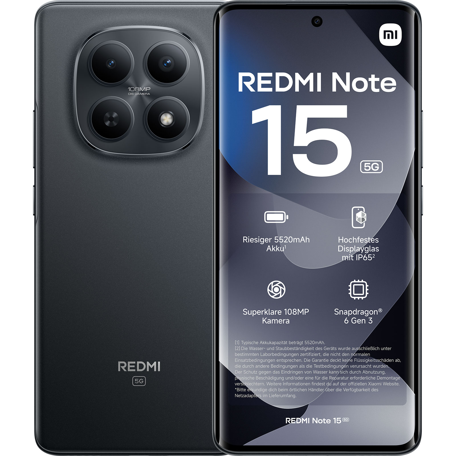 Xiaomi Redmi Note 15 5G 6GB + 128GB Black Smartphone