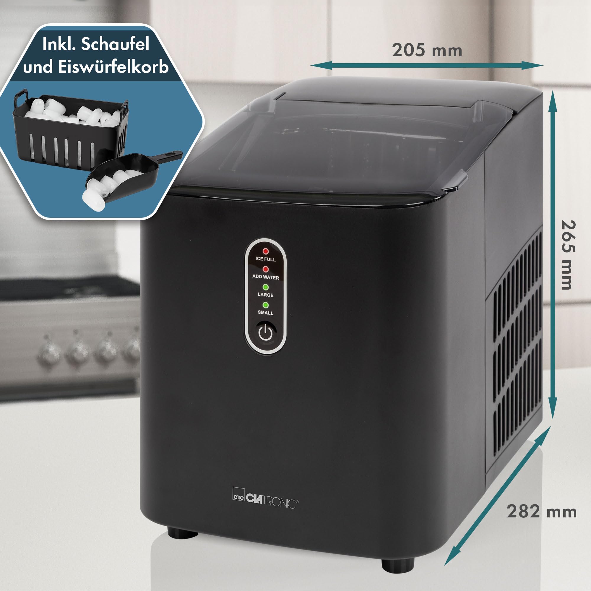 Clatronic® Eiswürfelmaschine schnelle Produktion - Eiswürfel in 10 Minuten