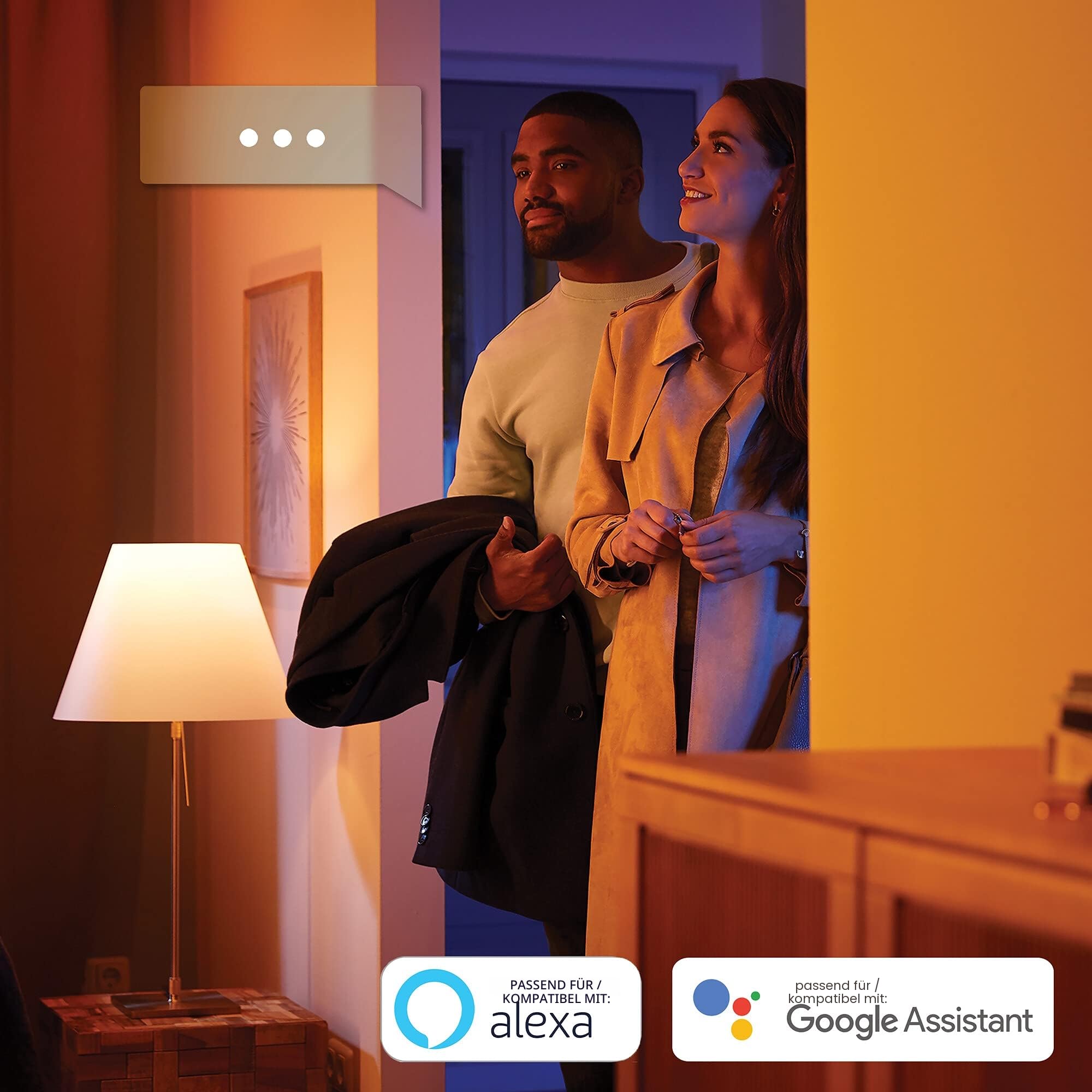 Philips Hue LED-Lampe "White & Color Ambience", E27, 3er Set, inkl. DimmerSwitch