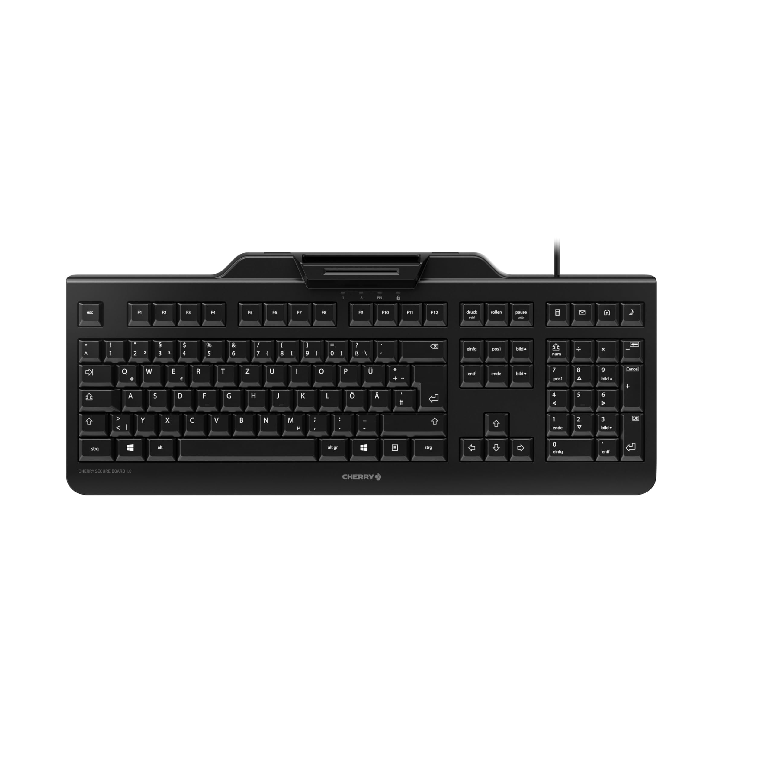 CHERRY Secure Board 1.0, Kabelgebundene Security-Tastatur mit Kartenleser