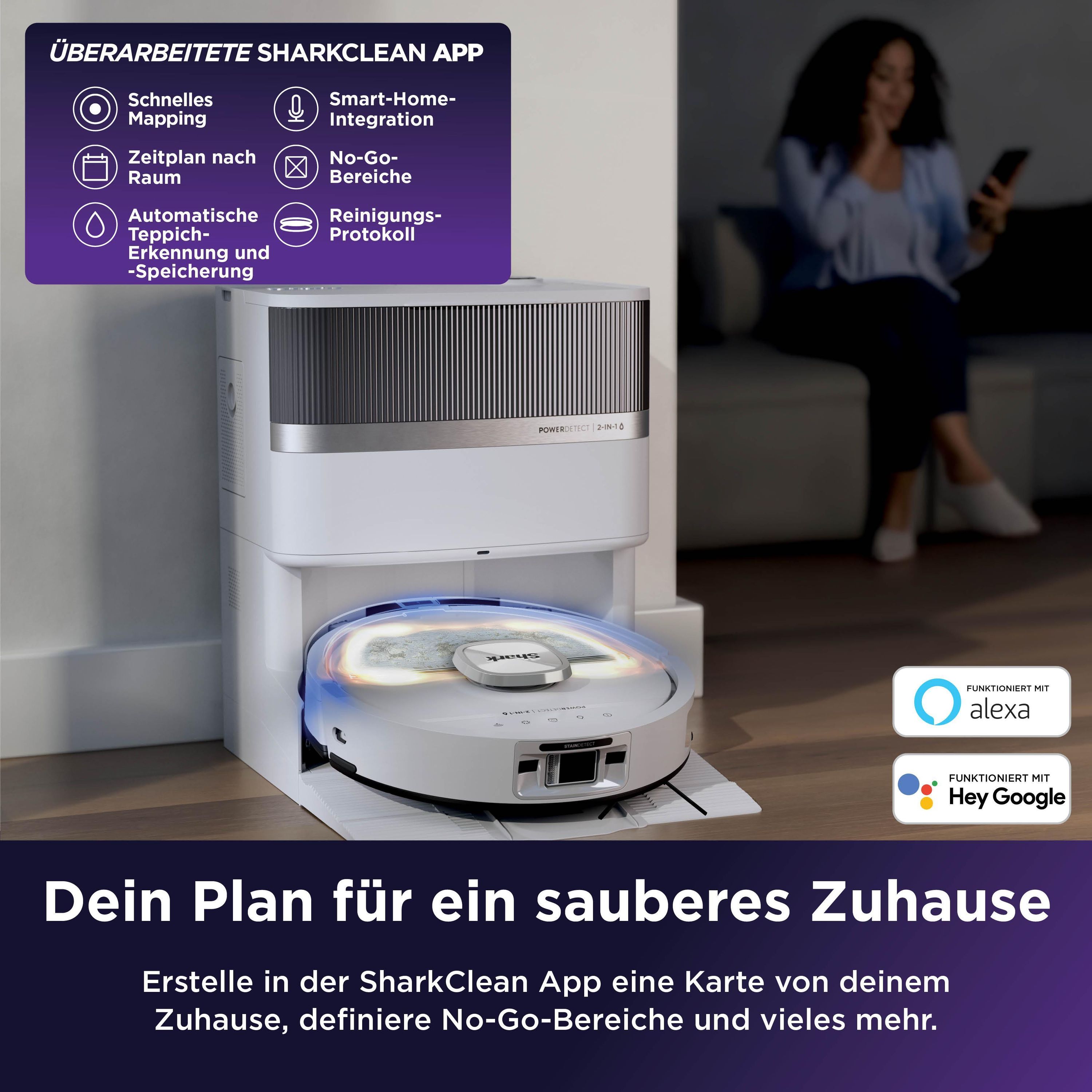 Shark RV3010XEEUWH Saugroboter mit Wischfunktion