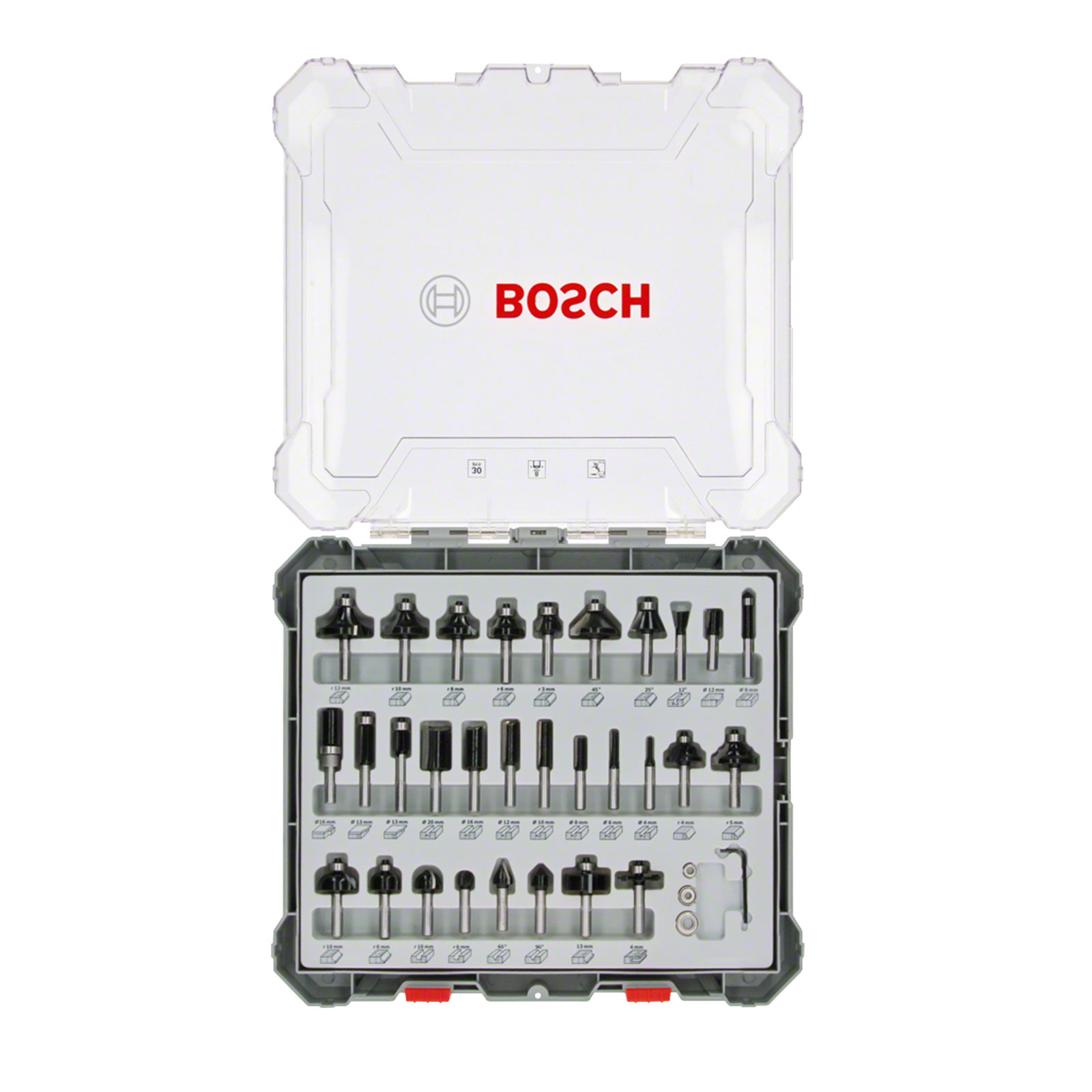Bosch Professional 6 tlg Nutfraeser Set 8mm Schaft Fraeser-Satz Hartmetall
