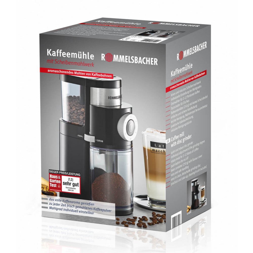 Rommelsbacher EKM 200 Kaffeemühle mit Scheibenmahlwerk