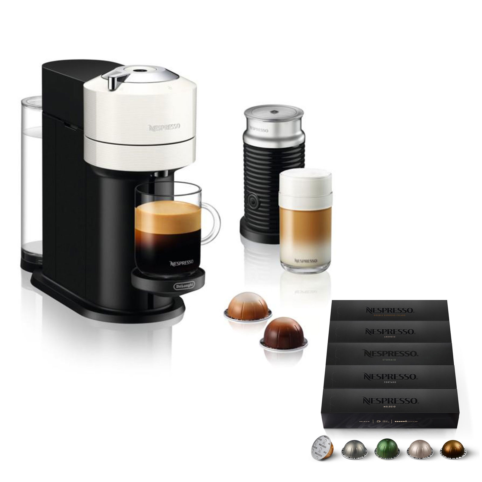 Delonghi Nespresso-Kapselmaschine Vertuo Next inkl. Aeroccino 3 + 50 NESPRESSO Vertuo Kapseln