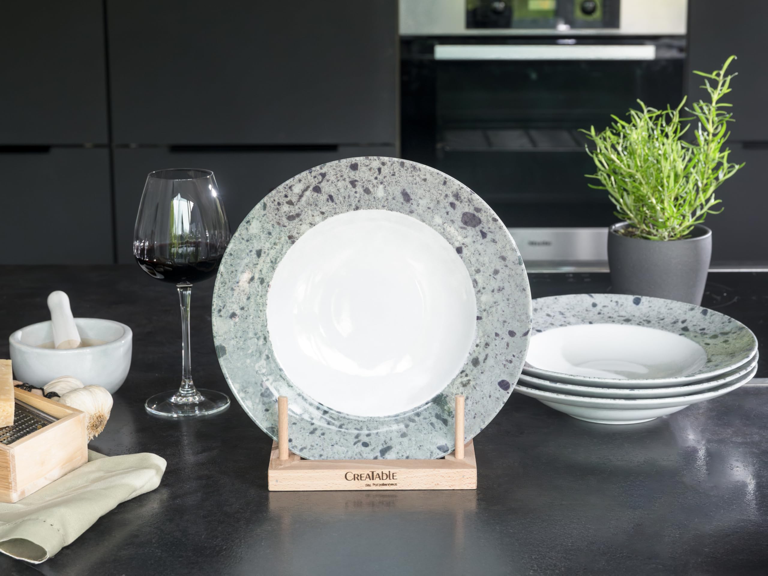 Creatable, 24722, Serie Stone Collection Florenz, 4-teiliges Geschirrset