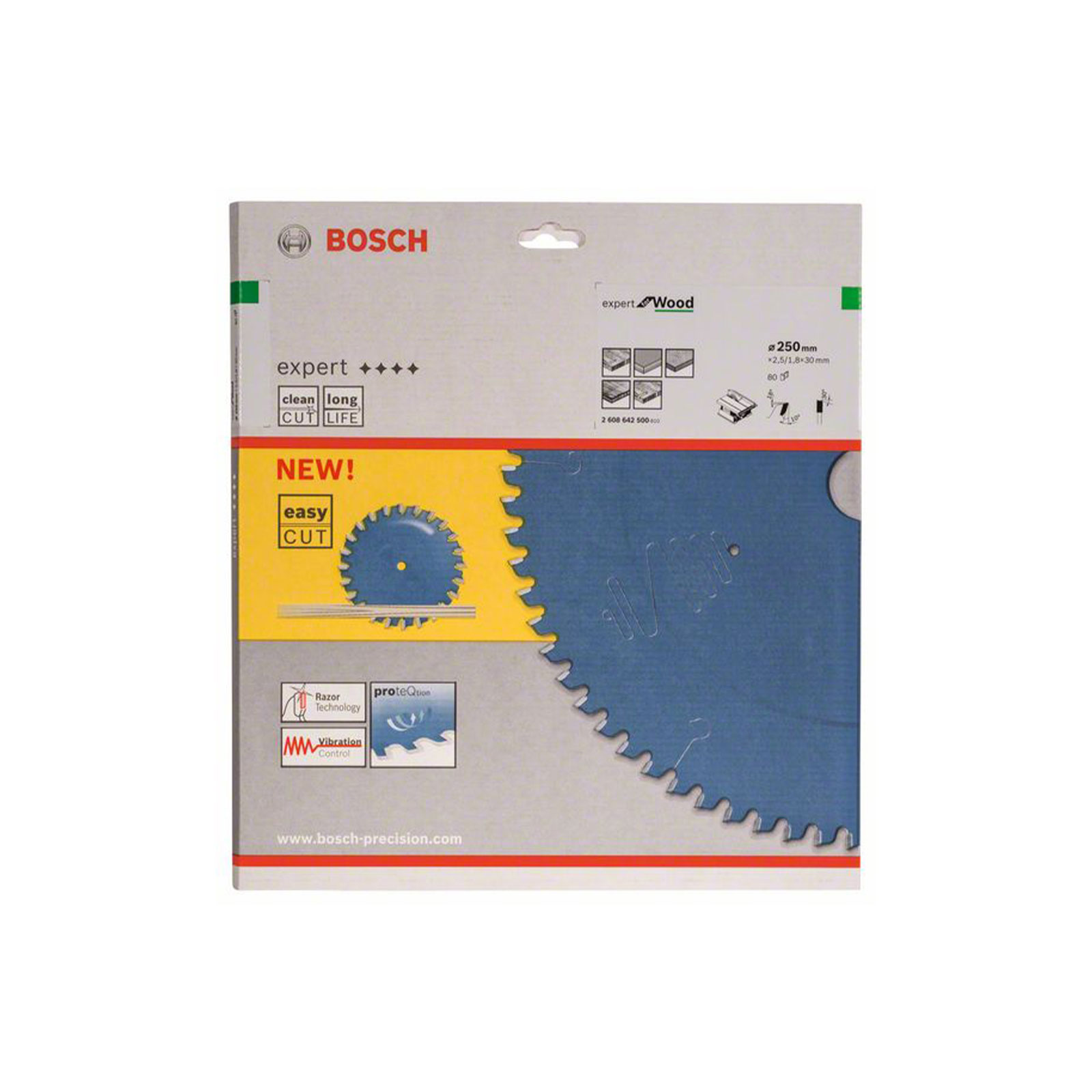 Bosch Professional Kreissaegeblatt Expert for Wood, 250 x 30 x 2,5 mm, 80