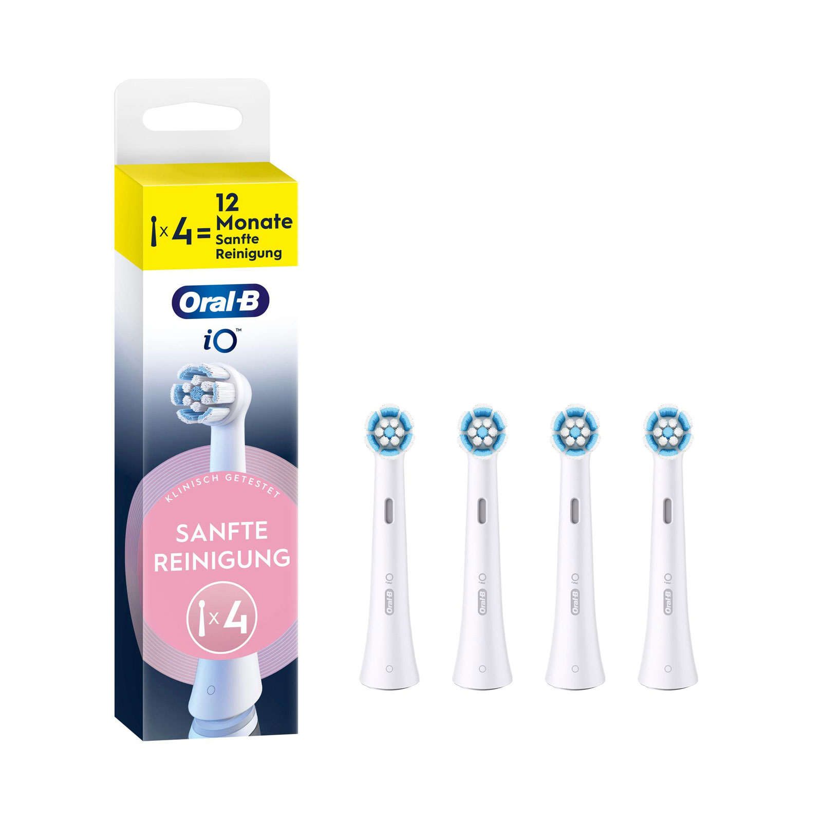 Oral-B iO Sanfte Reinigung, Original Aufsteckbürsten, Weiß, 4er (passend für die Oral-B iO elektrische Zahnbürste) Oral-B iO Sanfte Reinigung, Original Aufsteckbürsten, Weiß, 4er (passend für die Oral-B iO elektrische Zahnbürste)