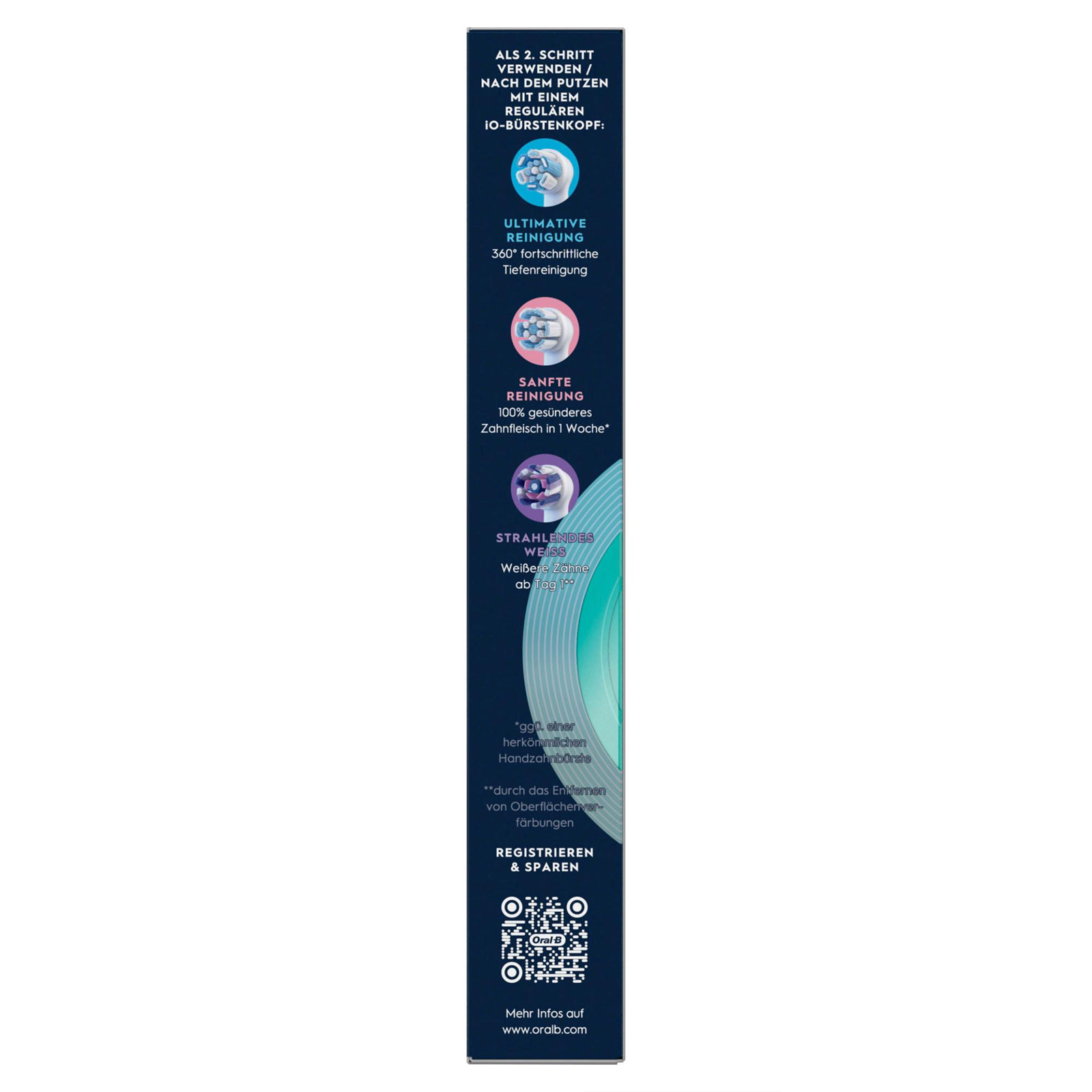 Oral-B iO Interdental Reinigung, Original Aufsteckbürsten, Weiß, 2er
