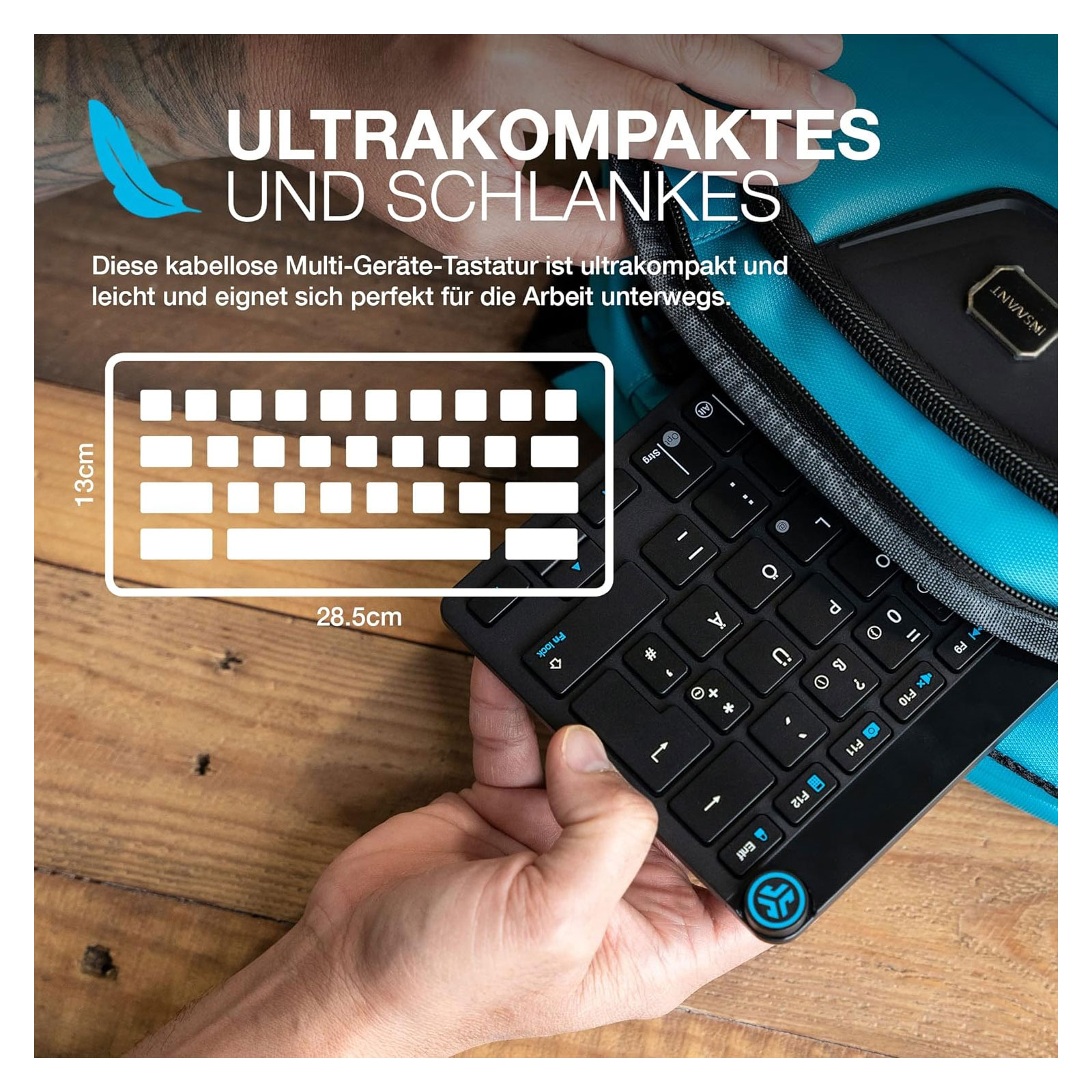 JLab Go Work Bundle Tastatur Maus Set Kabellos - Bluetooth Maus und Tastatur