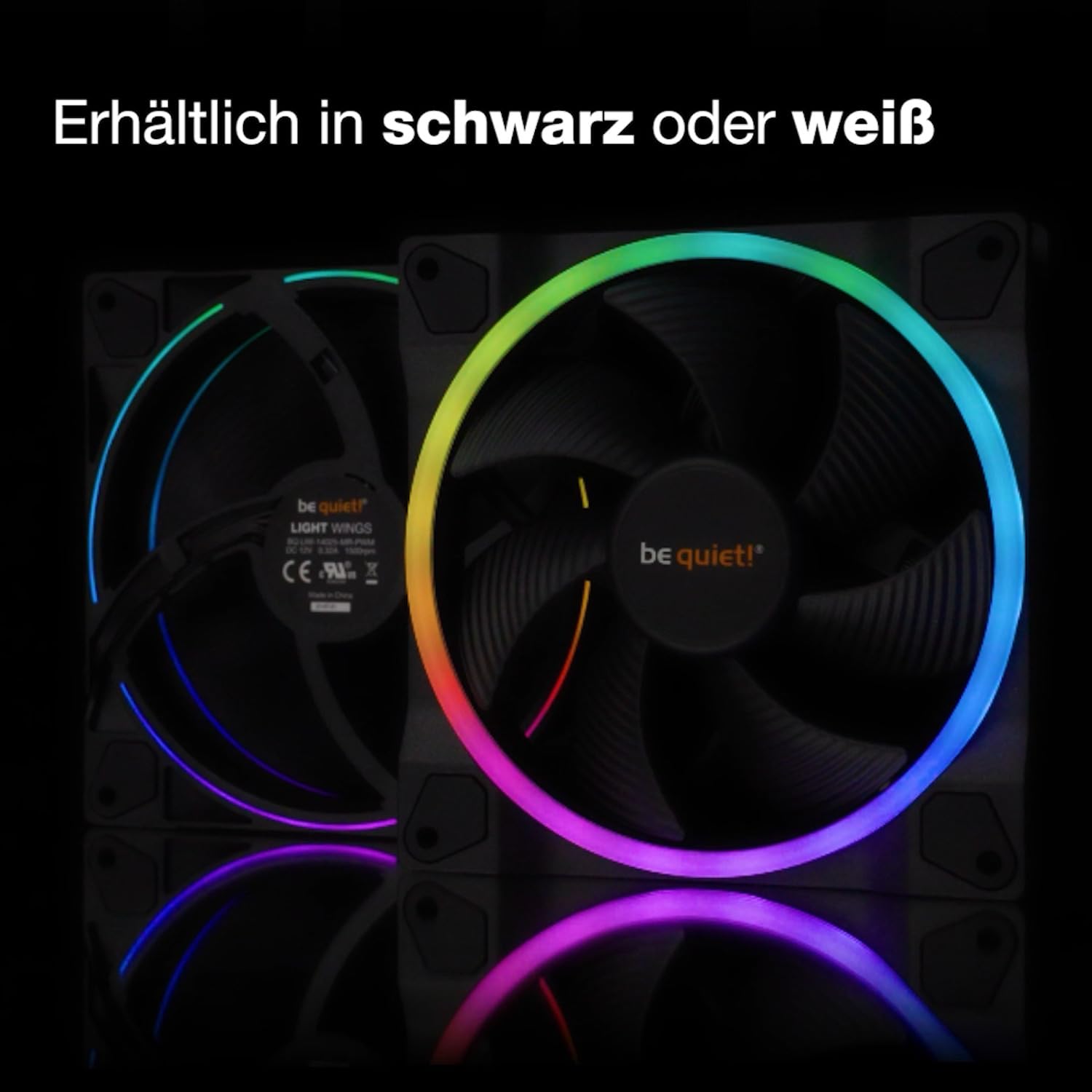 be quiet! Light Wings White 140mm PWM high-speed Triple Pack Gehäuselüfter