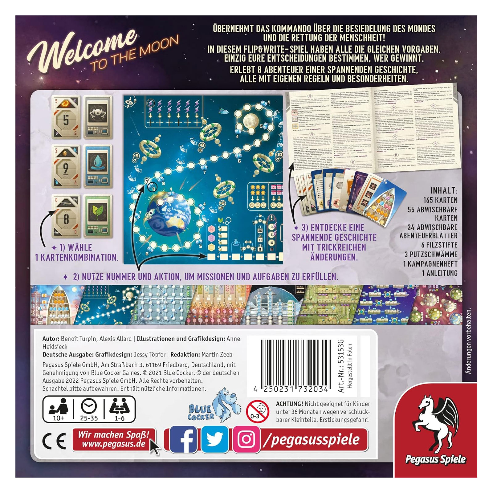 Pegasus Spiele Welcome To The Moon 53153G Brettspiel