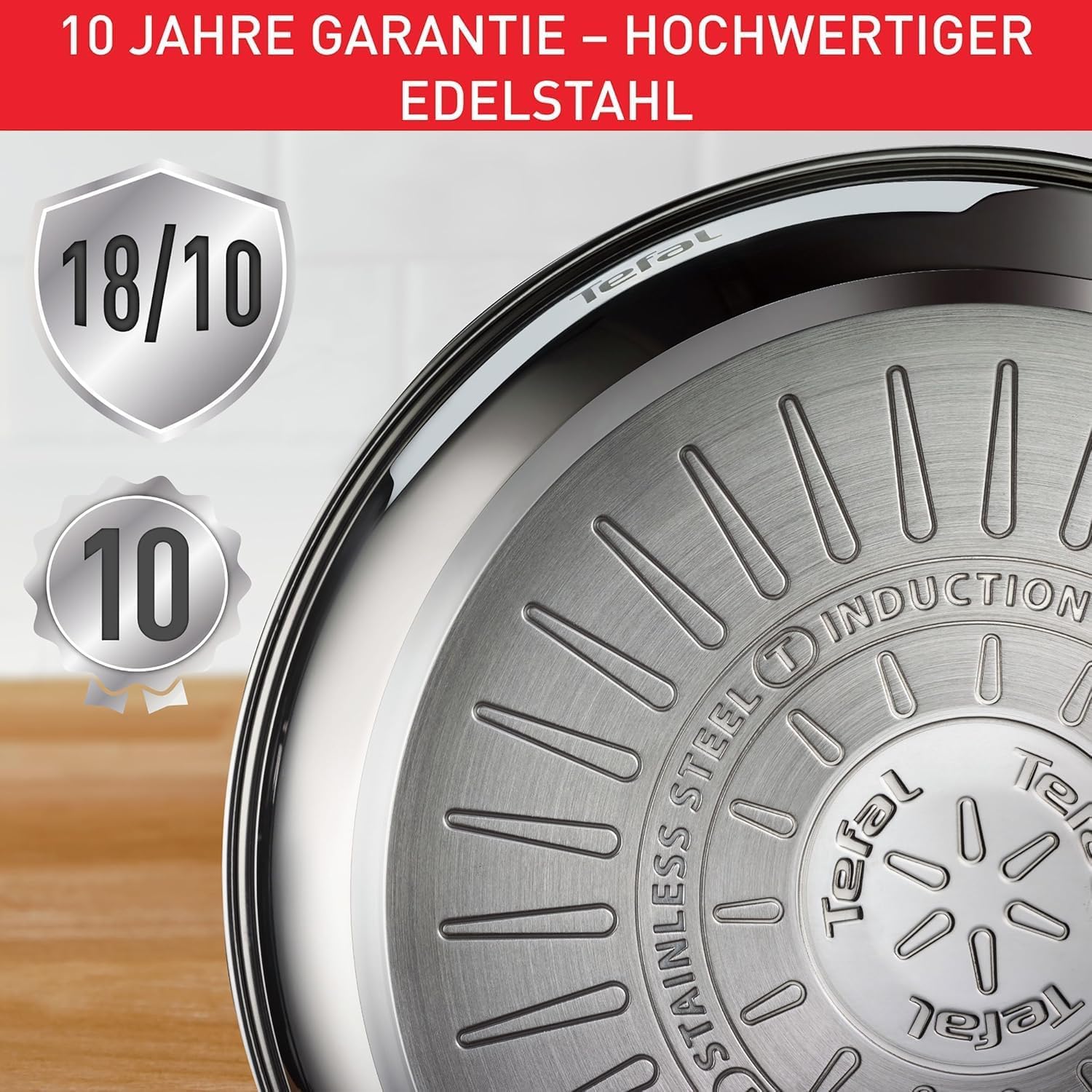 Tefal H8151925 PWOK Infinite Wokpfanne Induktion 28 cm Premium-Edelstahl