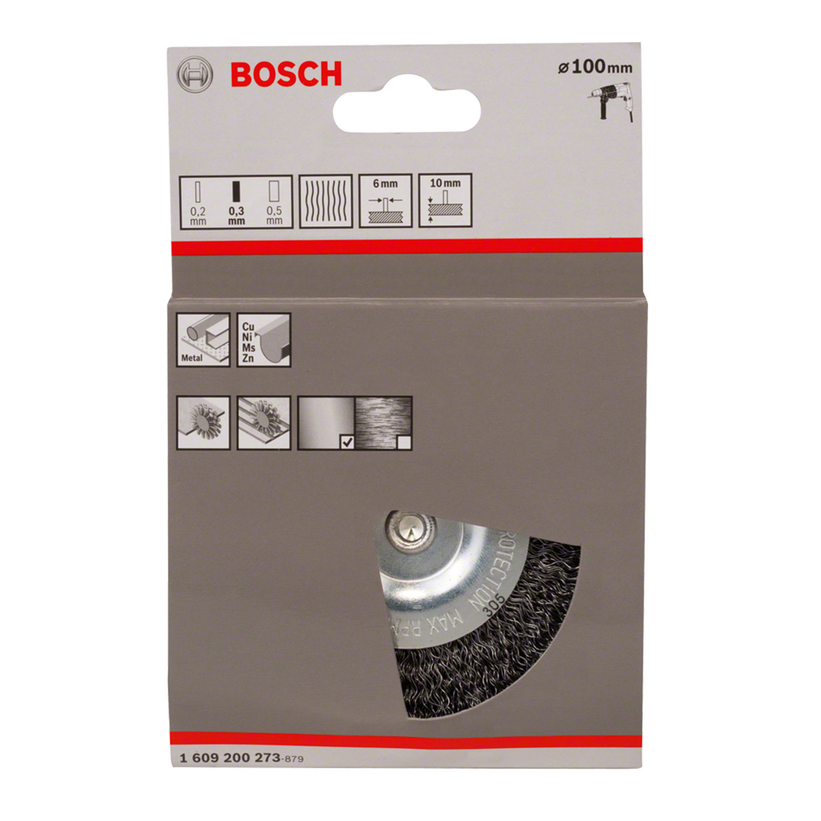 Bosch Professional 1 Scheibenb., 100mm, gew., 0,3mm Stahl Scheibenbuerste