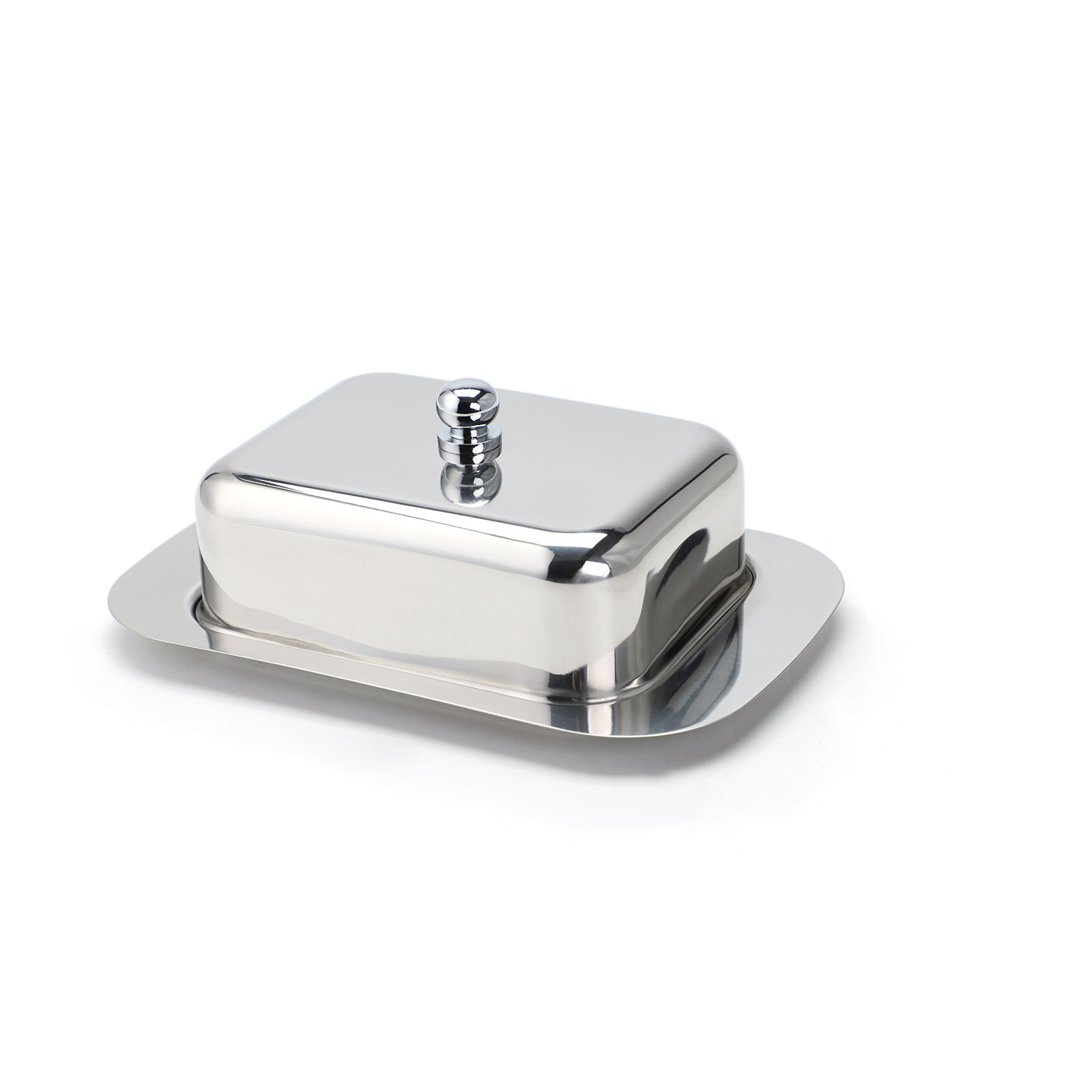 Echtwerk Butterdose aus Edelstahl silber