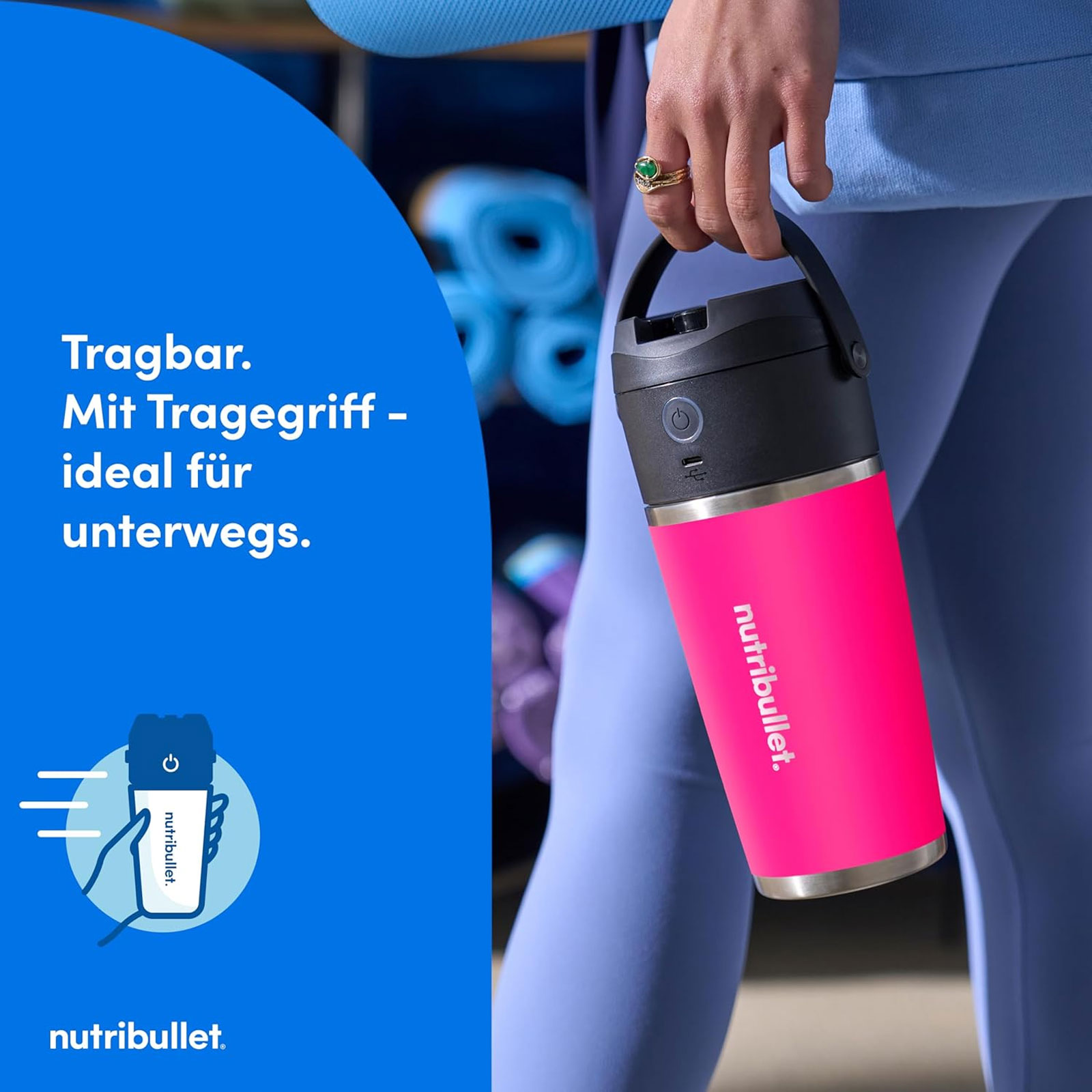 Nutribullet NBP016MA FLIP Smoothie Maker Magenta Standmixer