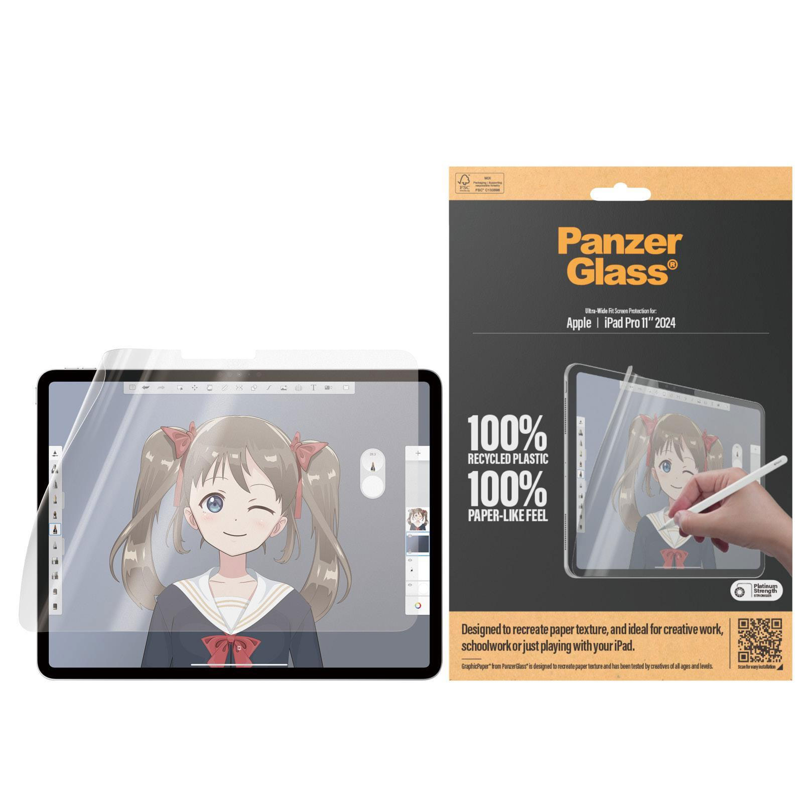 PanzerGlass GraphicPaper® Displayschutz iPad Pro 11" 2024 | Ultra-Wide Fit