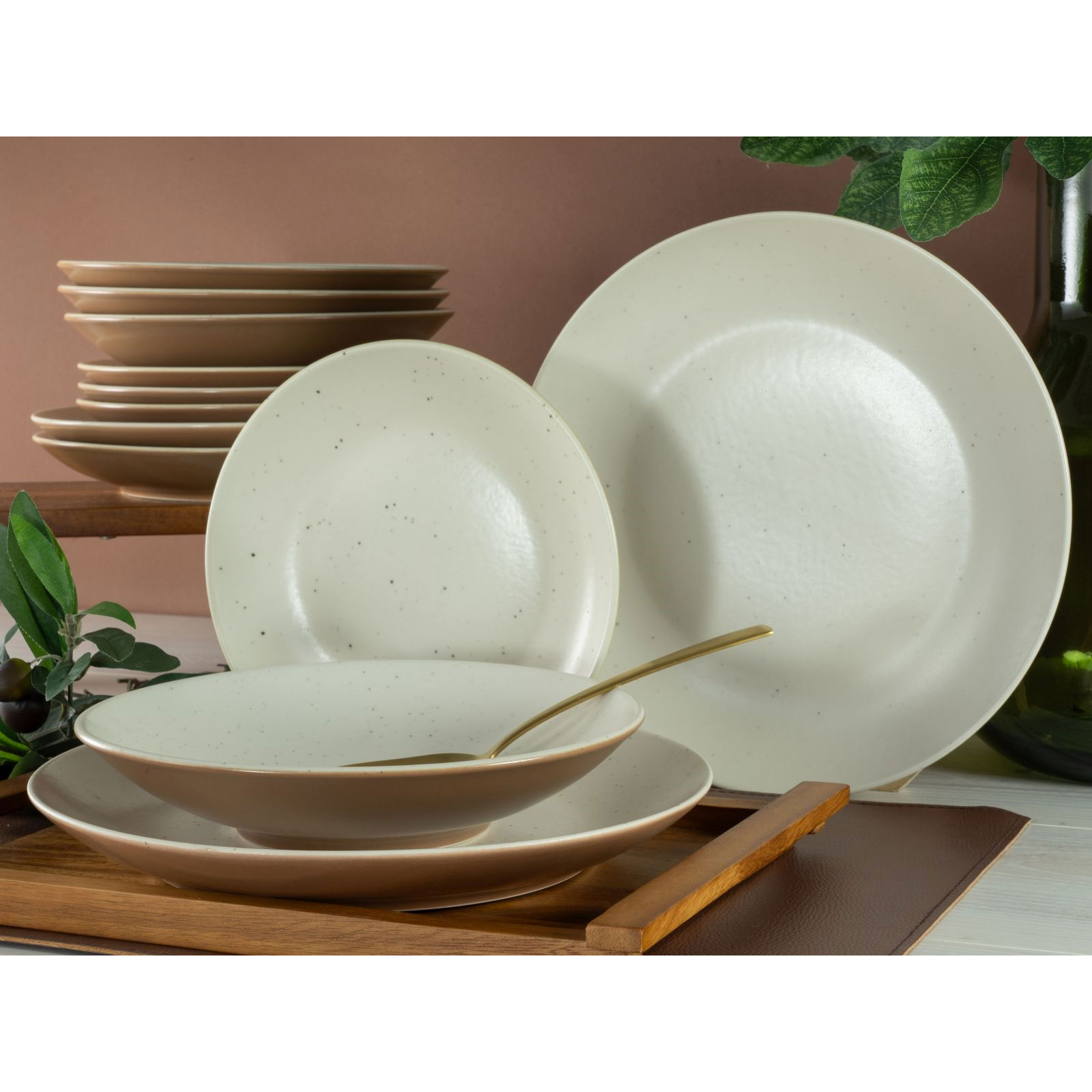 CreaTable, 33072, Serie SAND DUNES , Geschirrset, Teller Set 12 teilig
