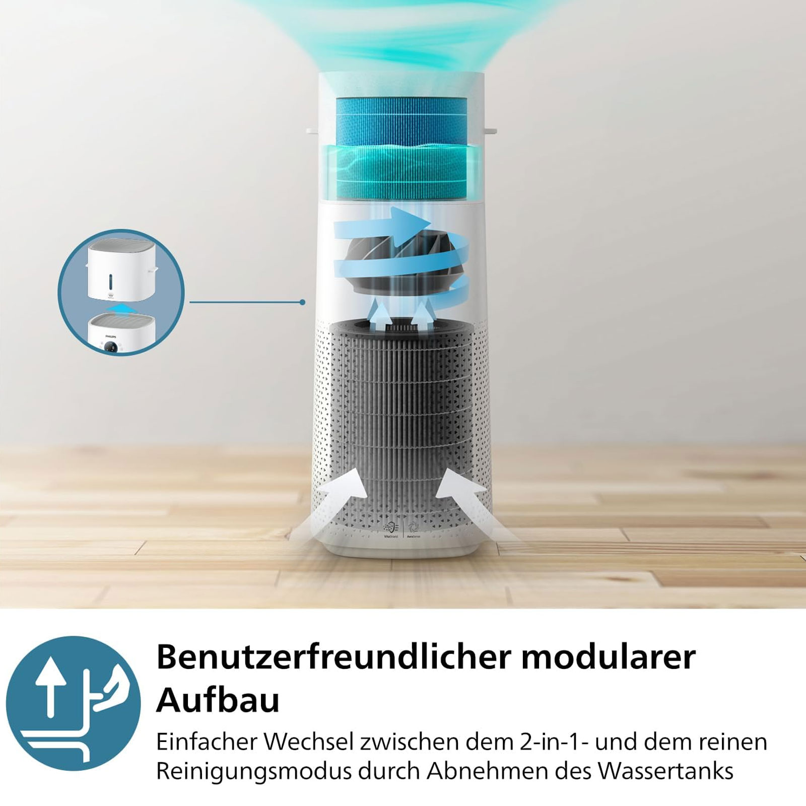 Philips AC3737/10 Series 3000 2-in-1 Kombigerät Luftreiniger