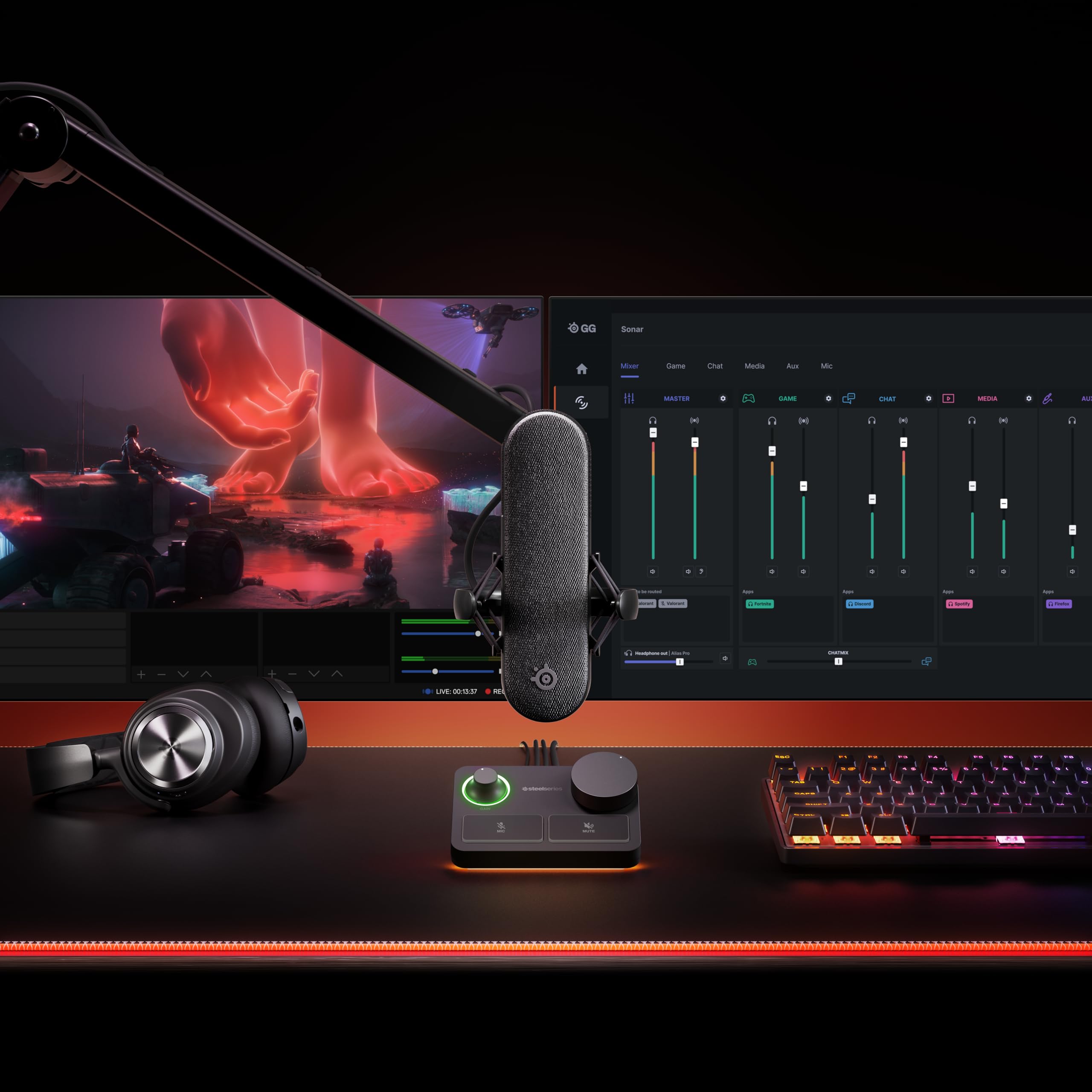 SteelSeries Alias Pro Kit – XLR-Mikrofon + Stream-Mixer