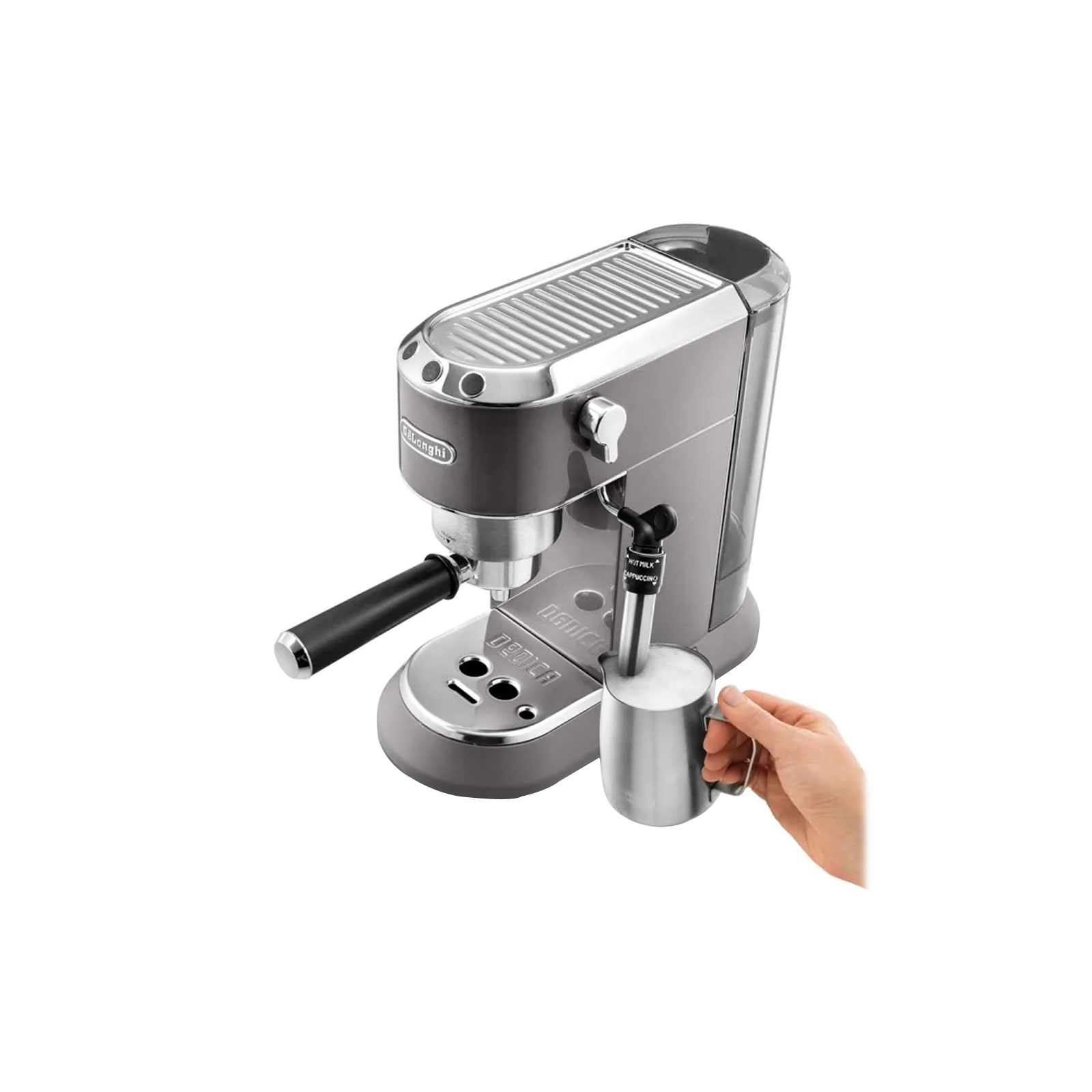 DeLonghi EC 785.GY DEDICA METALLICS THE BARISTA PACK Espressomaschine grau