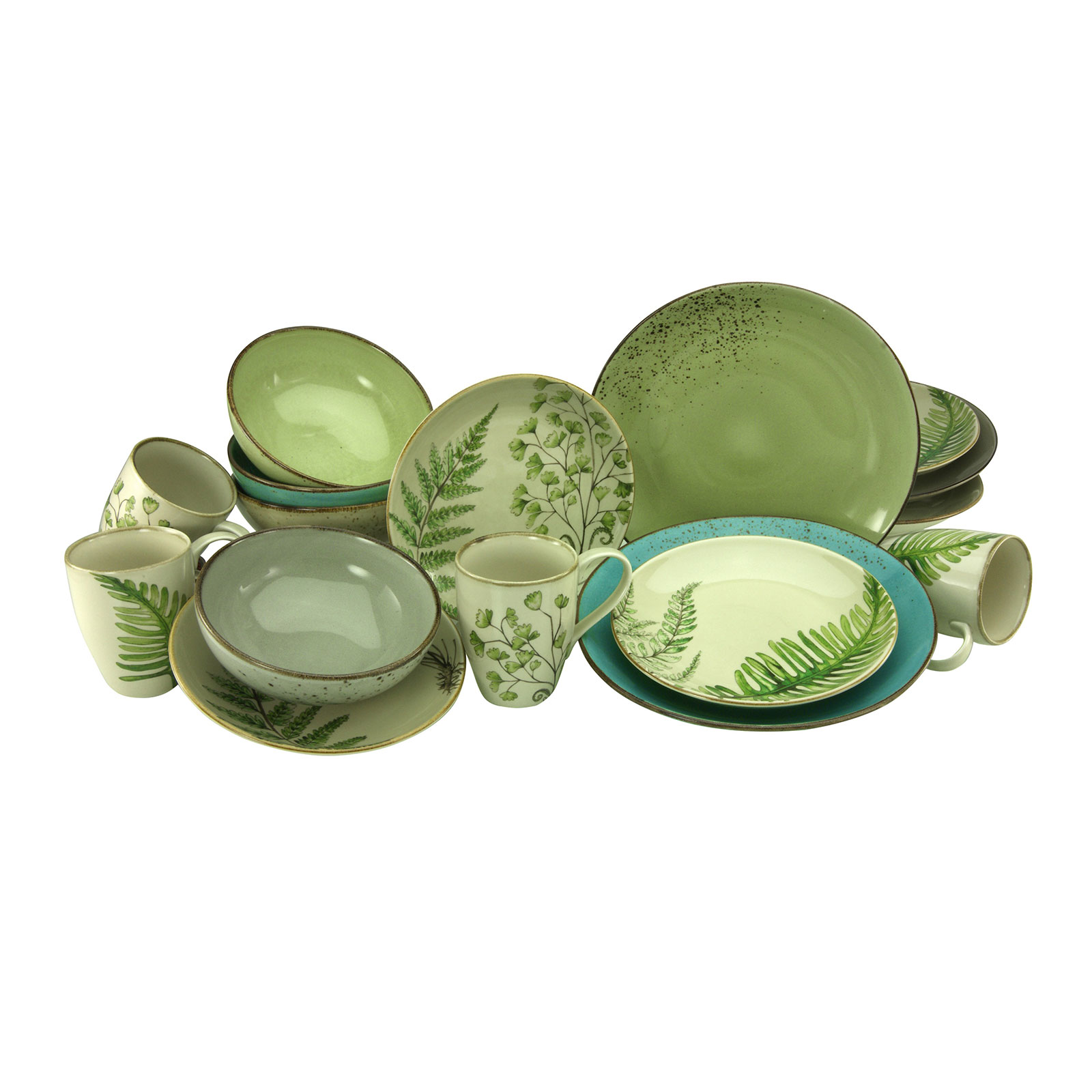 CreaTable 22710 Serie Nature Collection BOTANICA Geschirrset Kombiservice 16 teilig