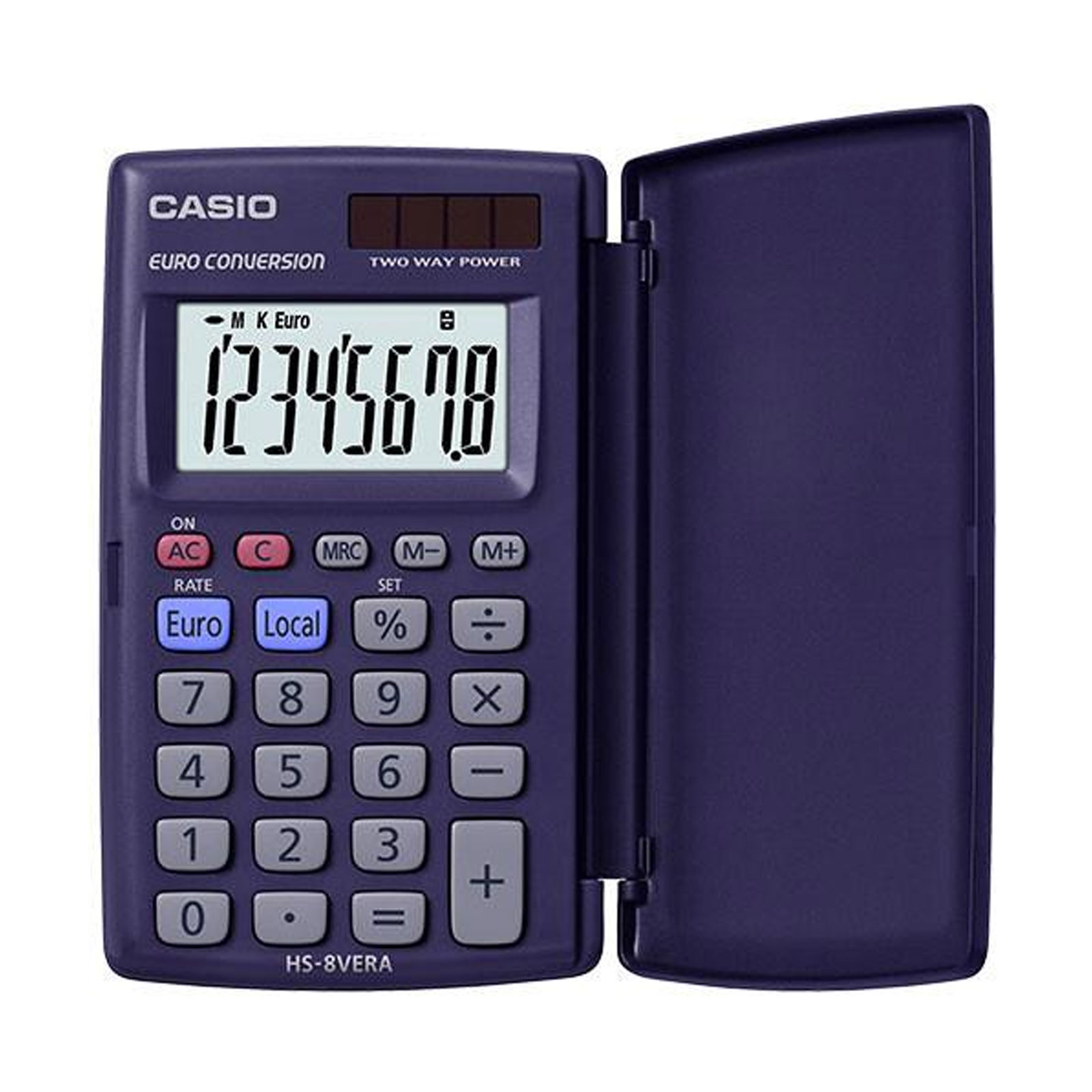 CASIO Taschenrechner HS-8VERA (Währungsumrechnung, Solar und Batterie)