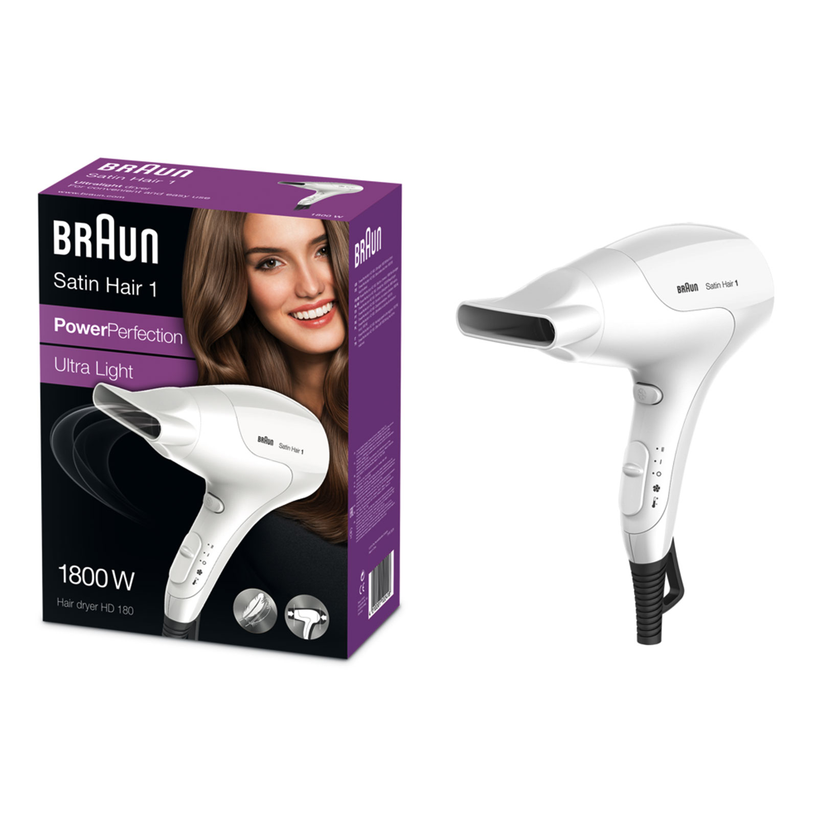 BRAUN Satin Hair 1 HD 180 Power Perfection solo Haartrockner