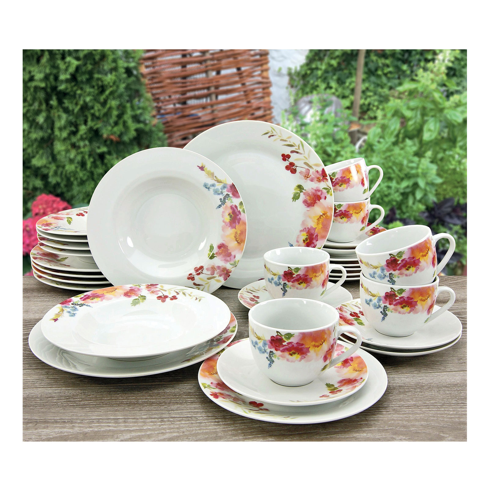 CreaTable, 20483, Serie FLOWER DREAMS, Geschirrset, 30 teilig