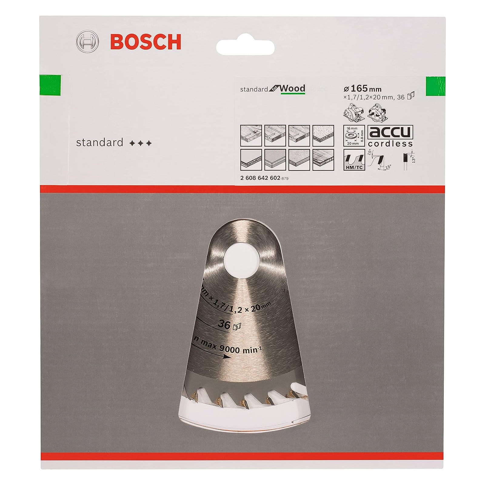 Bosch Optiline Wood 165 x 20/16 x 1,7 mm