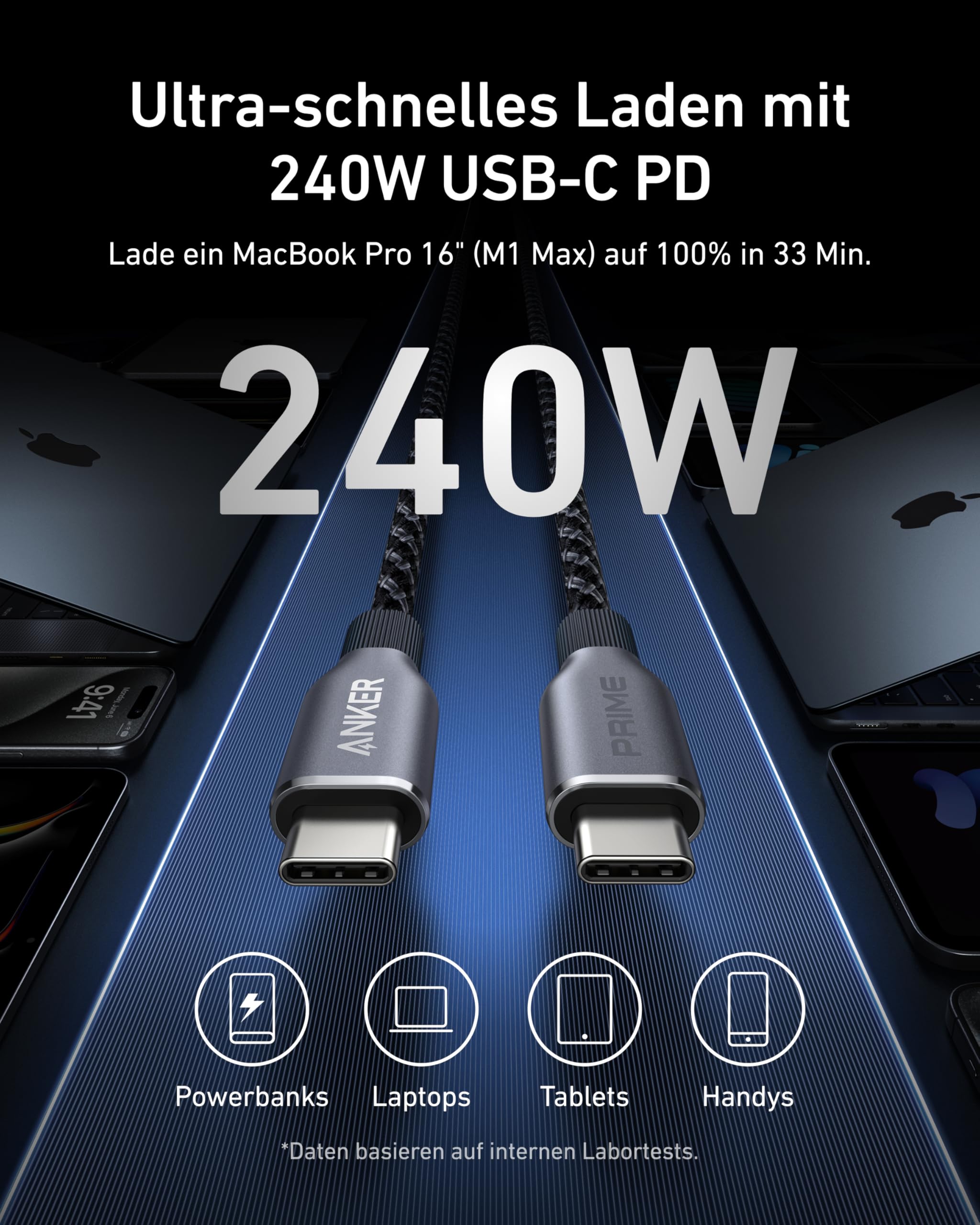 Anker Prime USB C auf USB C Kabel
