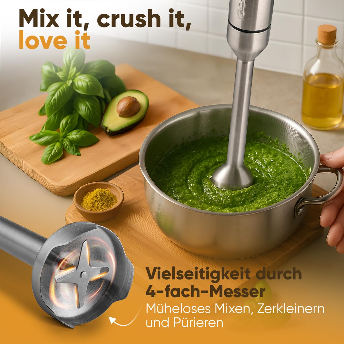 PROFICOOK PC-SM 1317 Edelstahl Stabmixer
