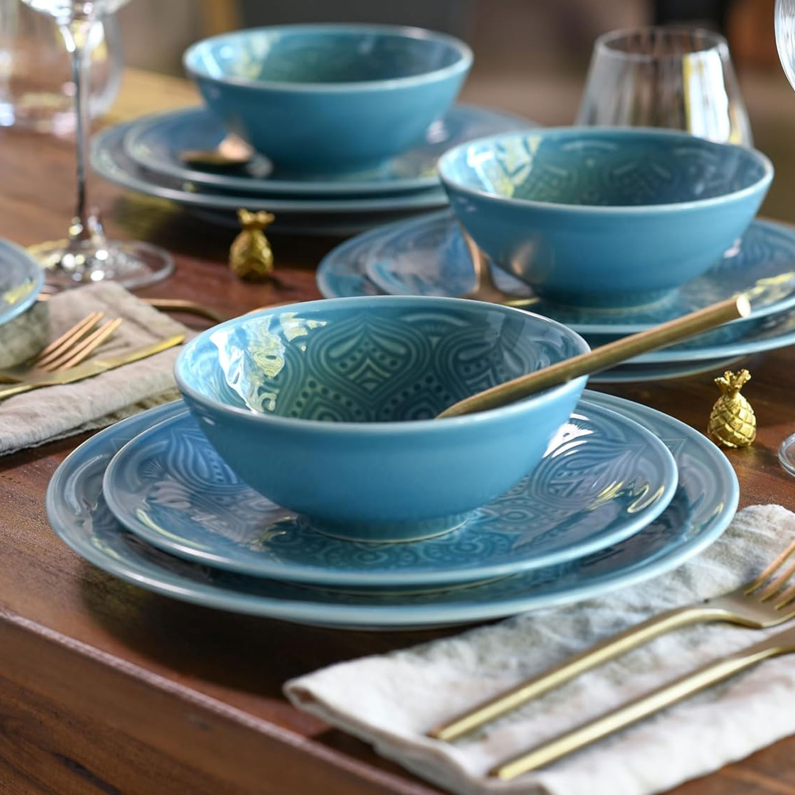CreaTable Orient Mandala 21623 Geschirrset, 12-teilig