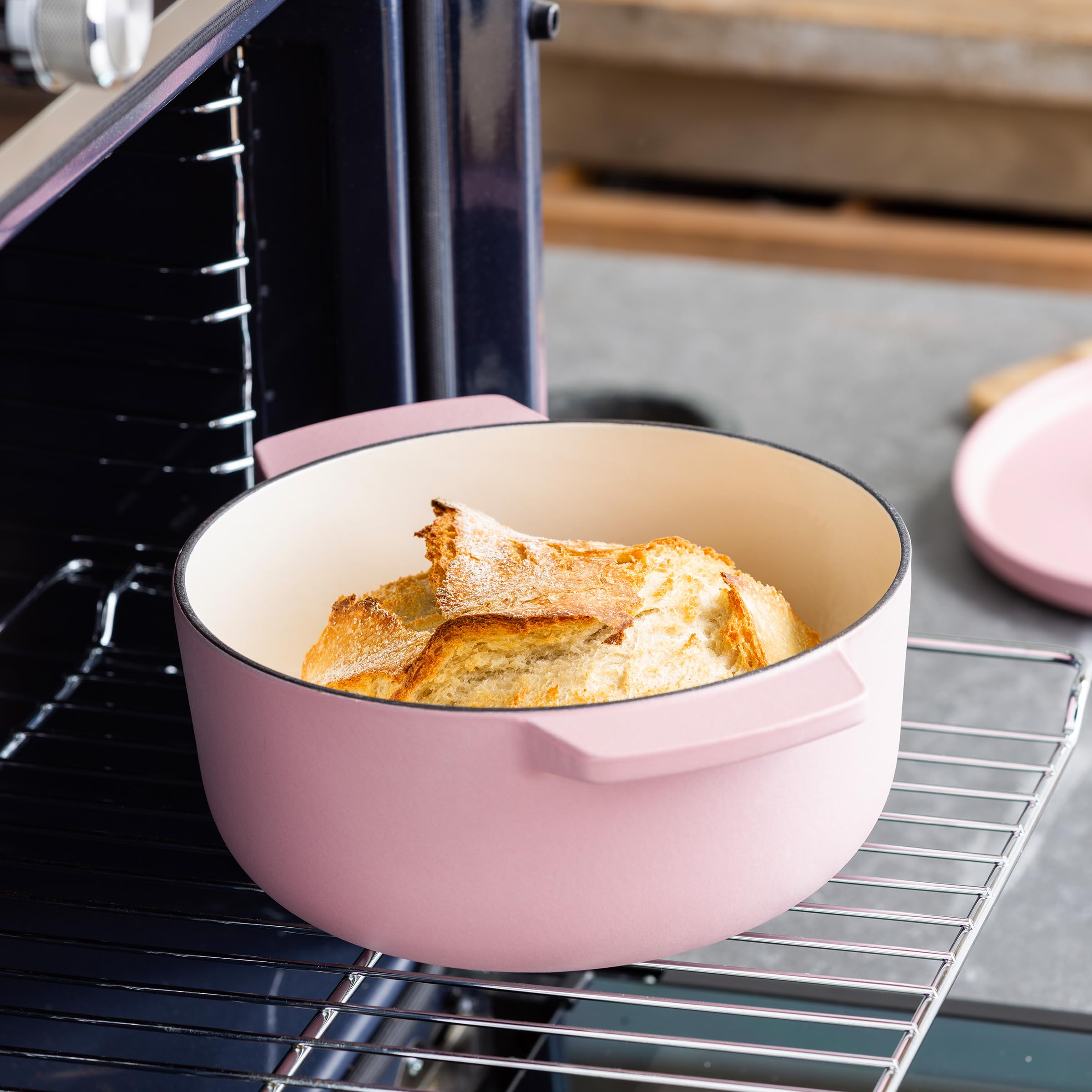 KitchenAid CC007430-001 Bräter mit Deckel - Rund - 3.3L 22cm Rosa