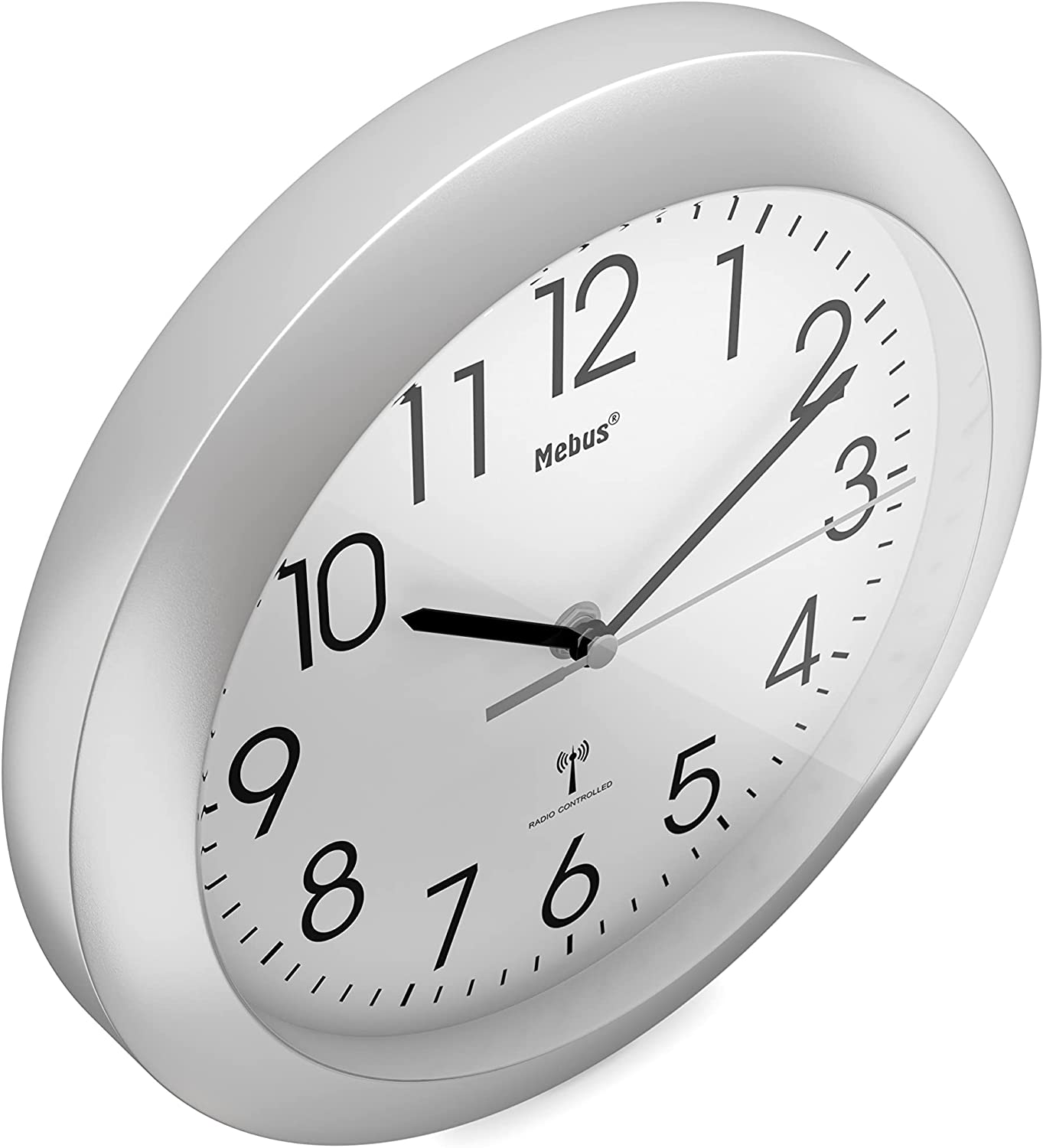 Mebus 52451 Funk-Wanduhr silber