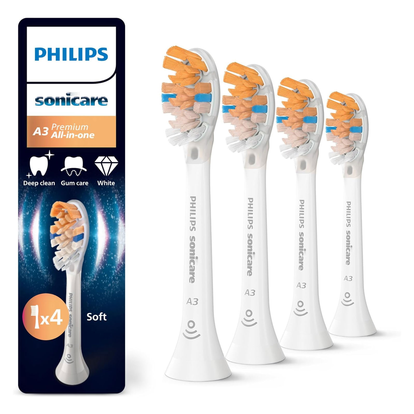 Philips HX9094/87 Sonicare A3 Premium All-in-One, Original Ersatzbürstenköpfe