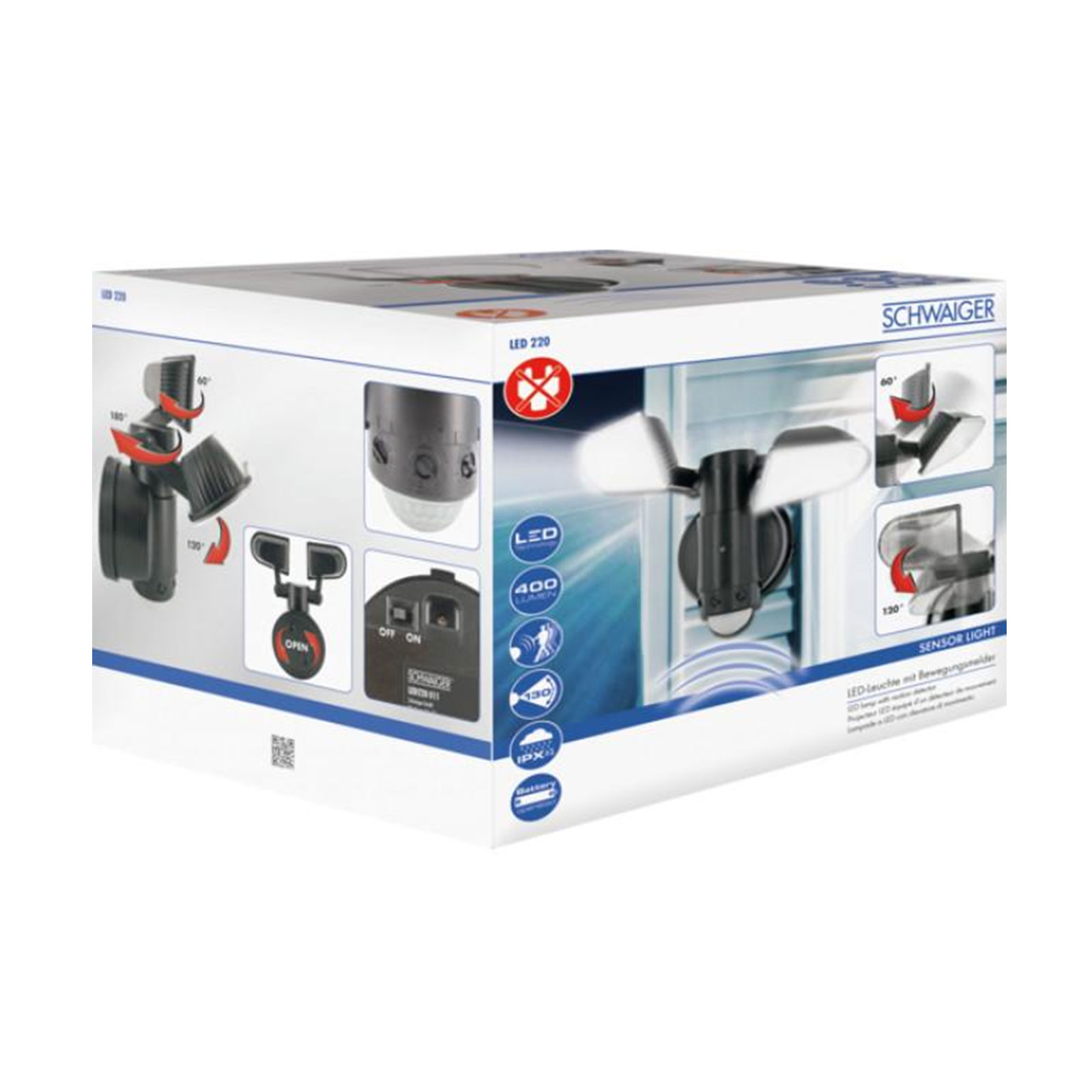 Schweiger LED-Lampe mit PIR-Sensor