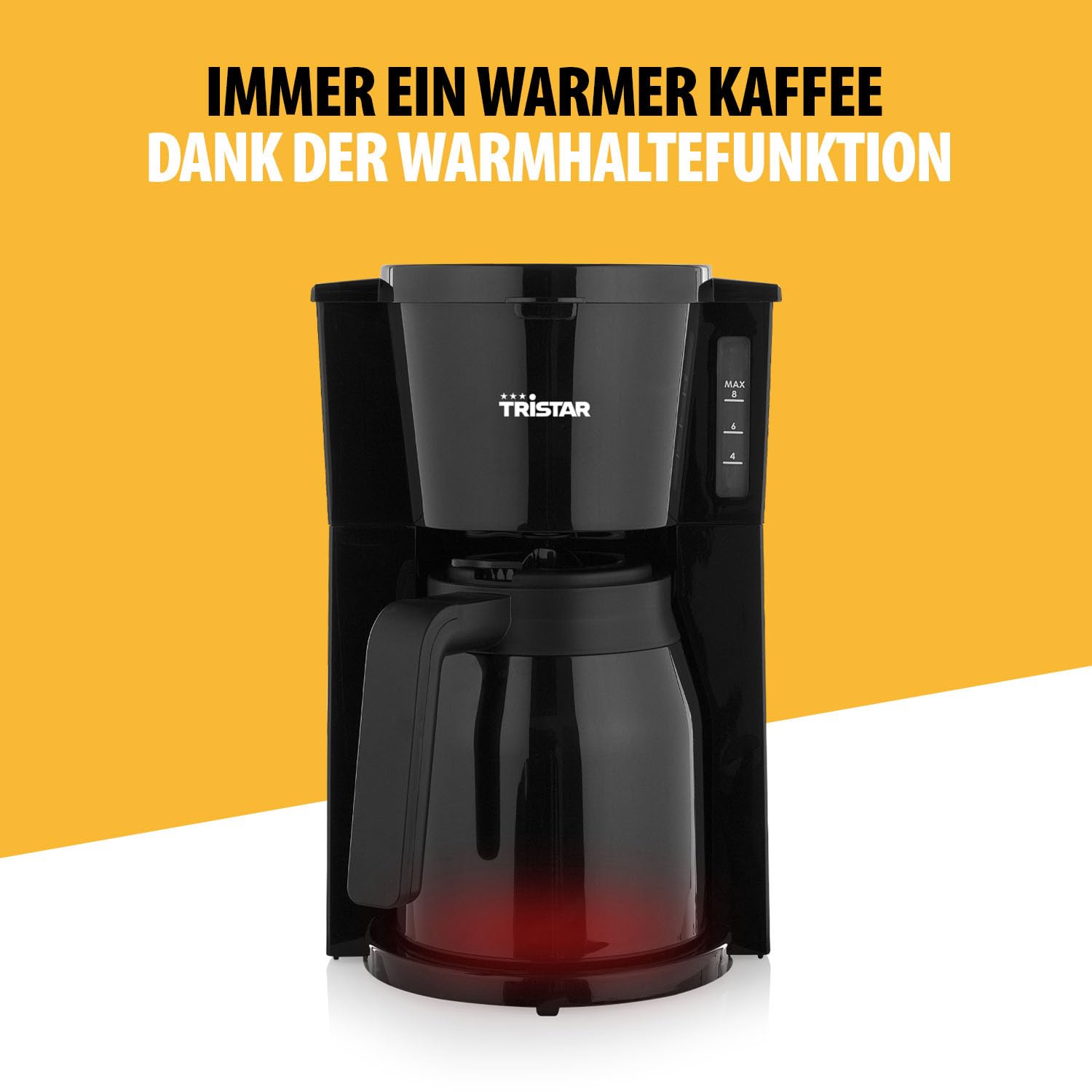 Tristar Kaffeemaschine, 1L Thermoskanne, 900W, Doppelwandig, 8–10 Tassen