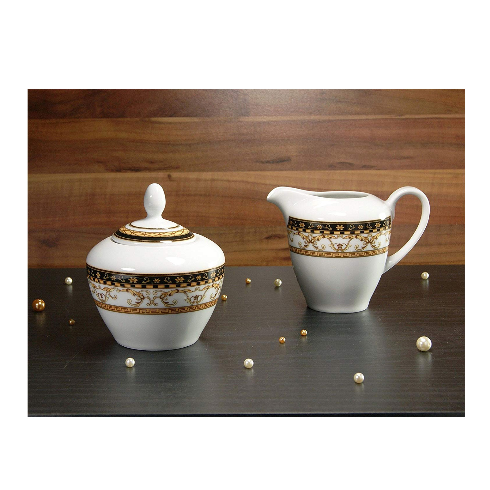 CreaTable, 15090, Serie Majestosa schwarz, Geschirrset Milch- und Zucker Set 2 teilig CreaTable, 15090, Serie Majestosa schwarz, Geschirrset Milch- und Zucker Set 2 teilig