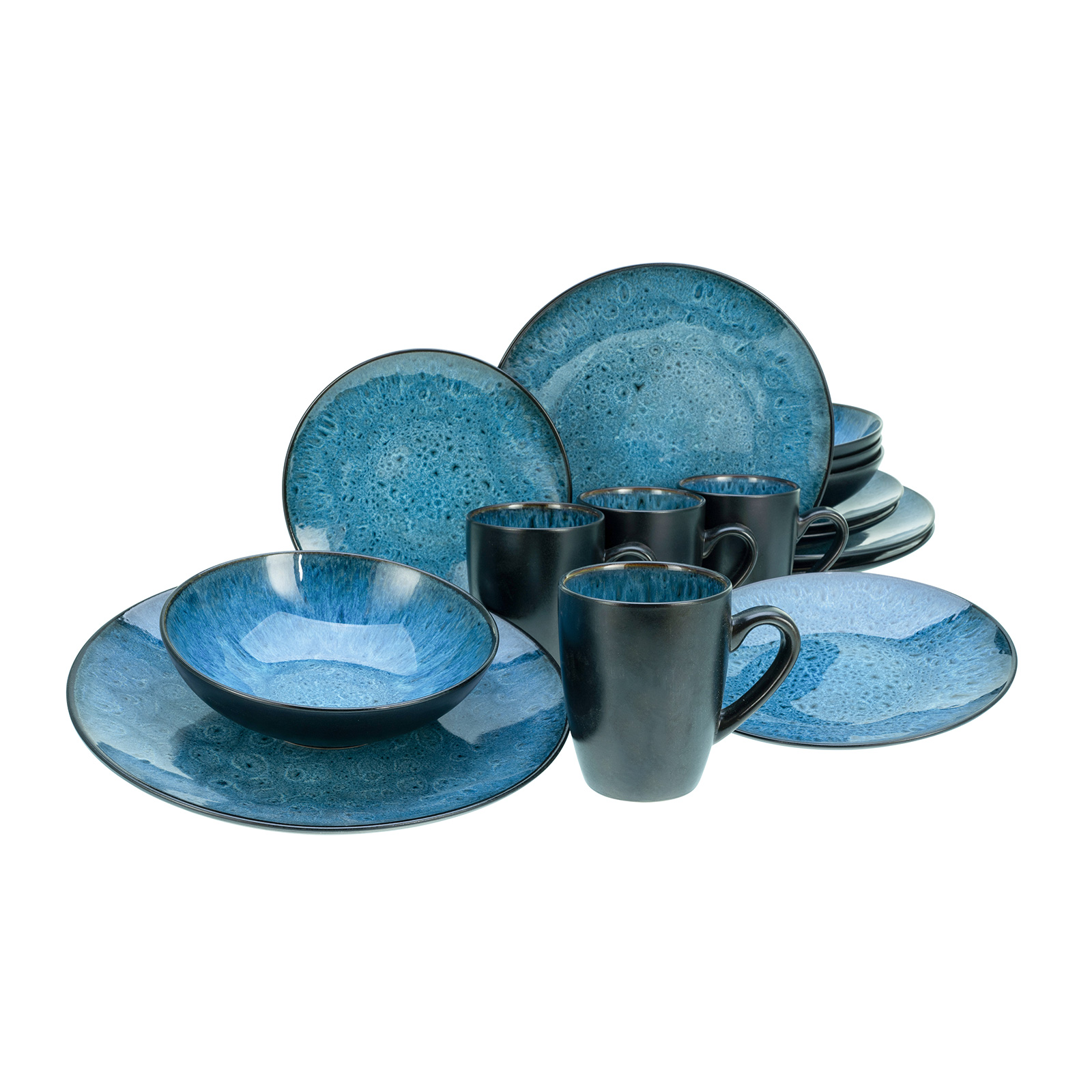 CreaTable, 23630, Serie CAPRI - Reaktivglasur, Geschirrset, Kombiservice 16 teilig